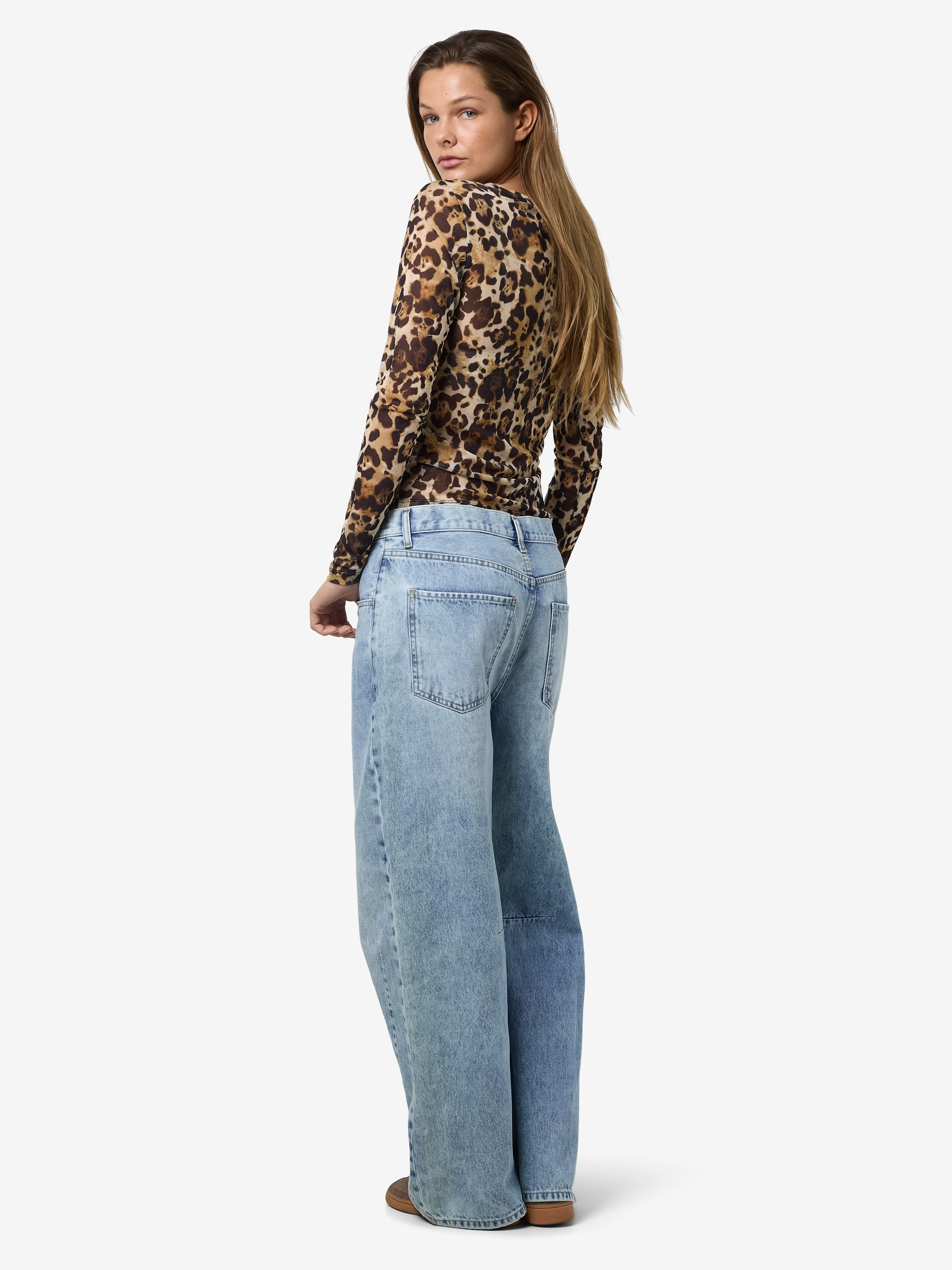 Noisy may Netzshirt NMJUDITH L/S MESH TOP BG NOOS transparent