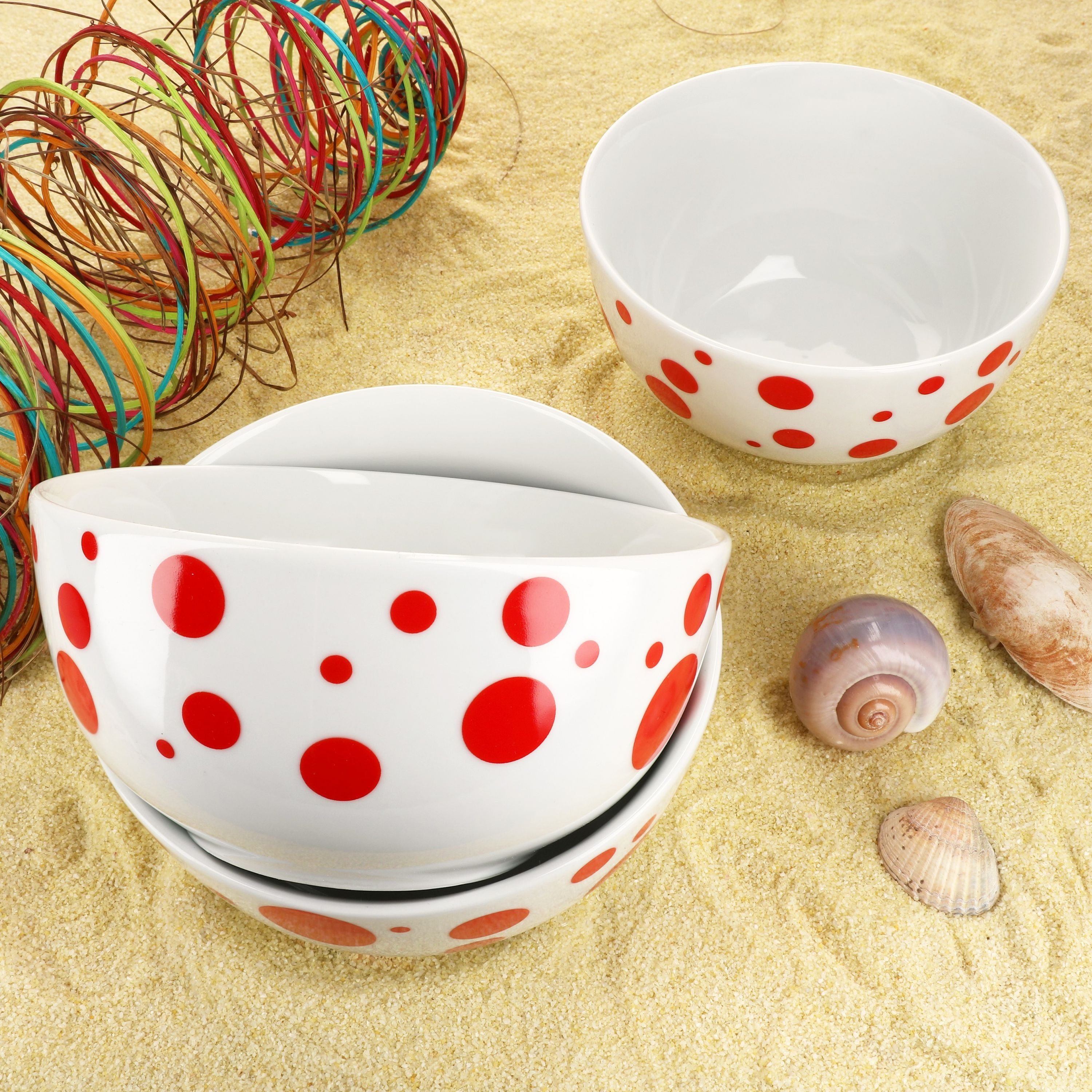 MamboCat Müslischale Pula rot 6x Müsli-Schale Ø14cm 400ml Porzellan 6 Personen Schüssel, Porzellan