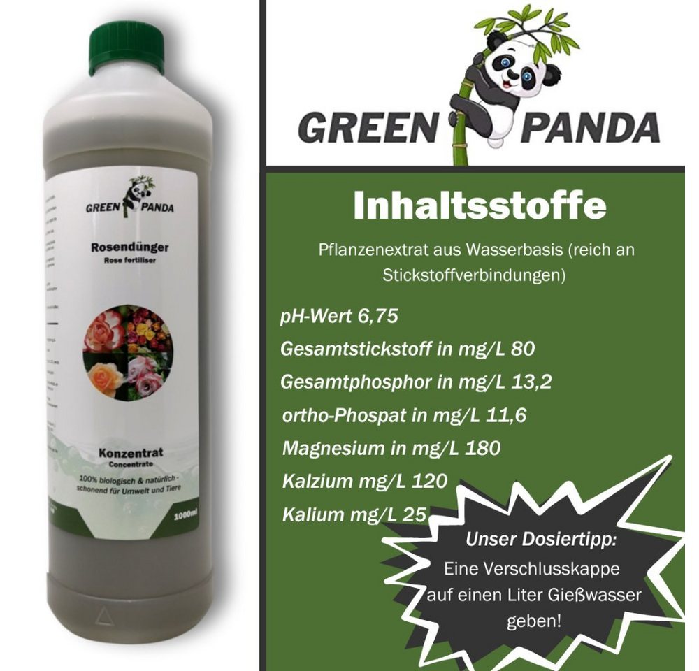 Thumbnail - GreenPanda Blumendünger Rosendünger - Naturdünger - Fördert Wurzelstärkung & Blütenbildung!, Flasche, 1-St., 1 Liter Pfl...