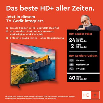 Telefunken QU43K800 QLED-Fernseher (108 cm/43 Zoll, 4K Ultra HD, Smart TV, HDR Dolby Vision, WCG, Triple-Tuner, Bluetooth, HD+ 6 Monate inkl)