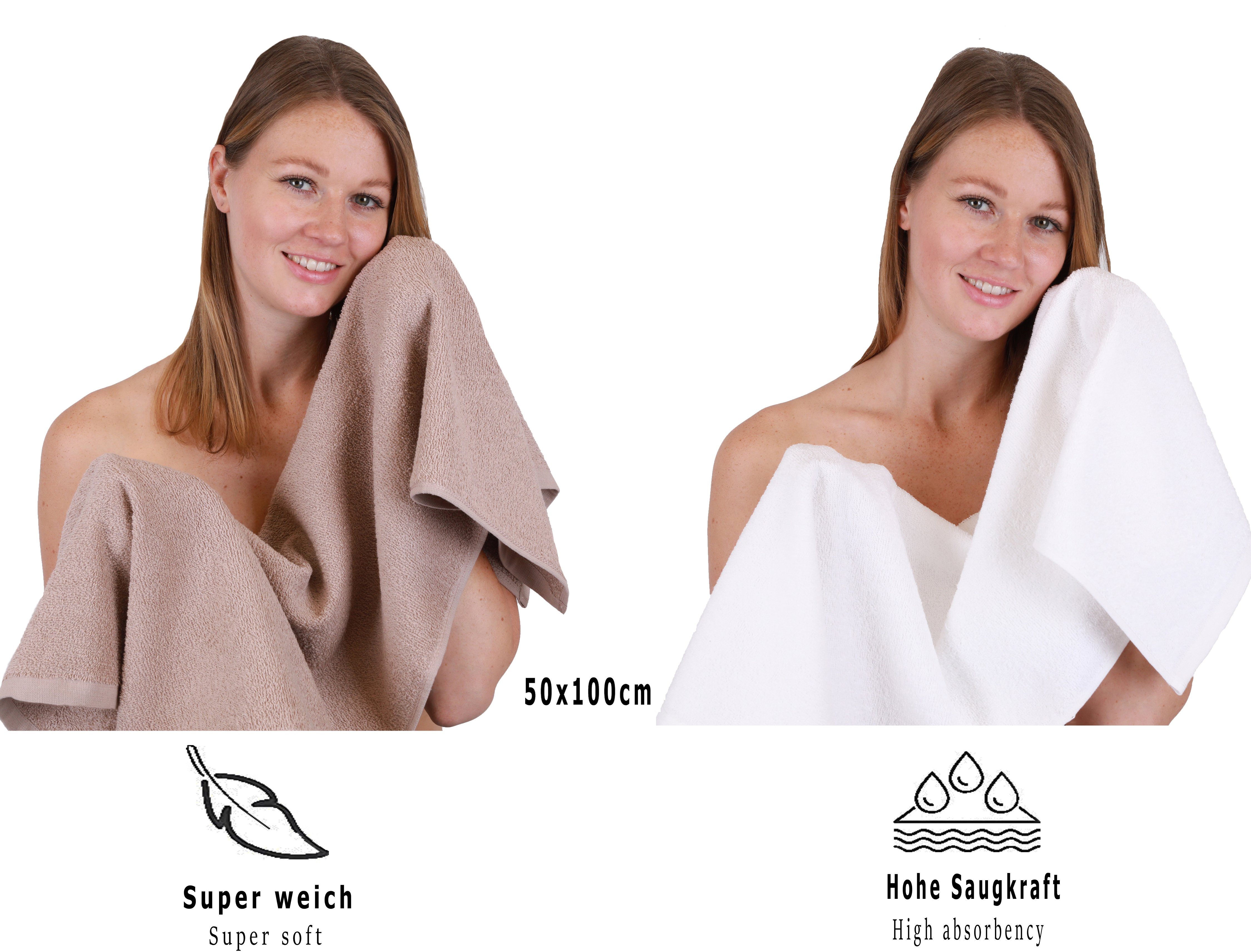 Betz Handtuch Set 12 TLG. Handtuch Set BERLIN Farbe Cappuccino - weiß, 100% Baumwolle (12 Teile, 12-St) – Bild 5 von 5