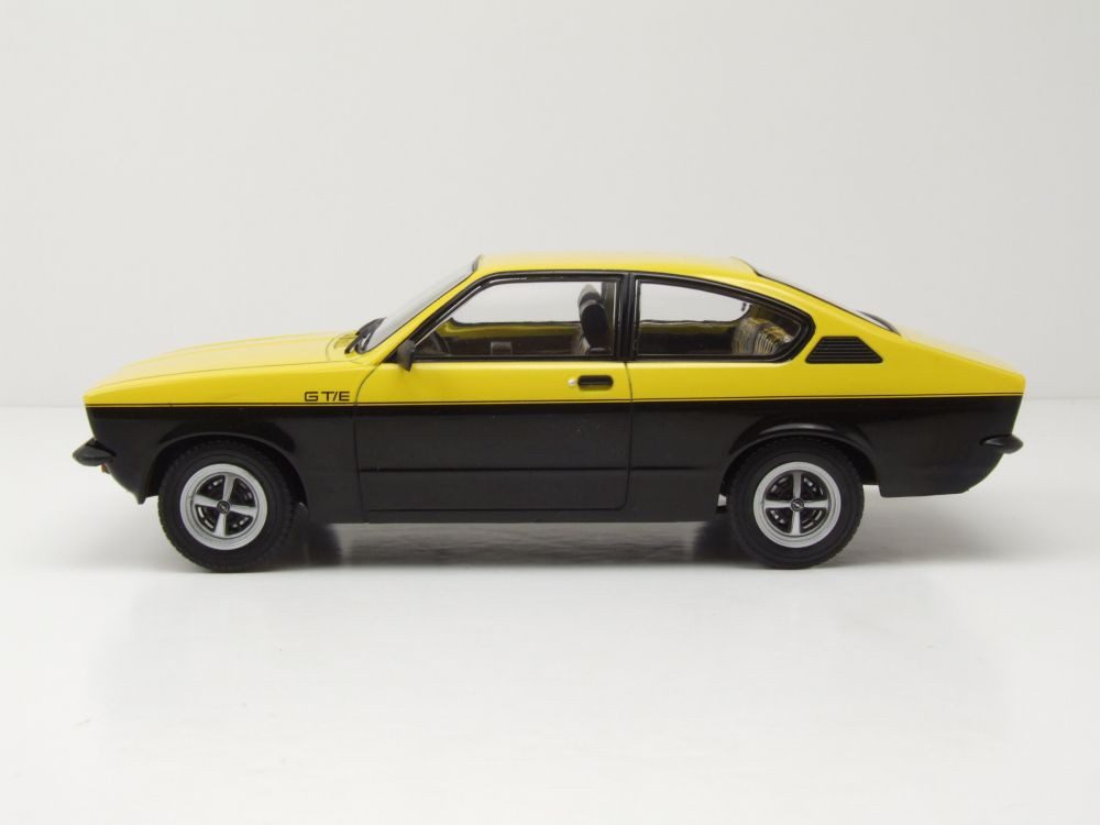 MCG Modellauto Opel Kadett C Coupe GT/E 1975 gelb schwarz, Maßstab 1:18