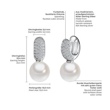 Rafaela Donata Paar Ohrhänger Ohrschmuck, Sterling Silber, Zirkonia, Muschelkernperle