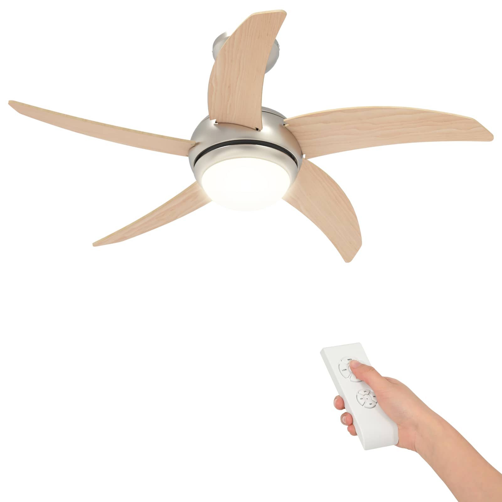 vidaXL Deckenventilator 110 cm Deckenventilator mit Licht und Fernbedienung Ø 110 cm Sonoma