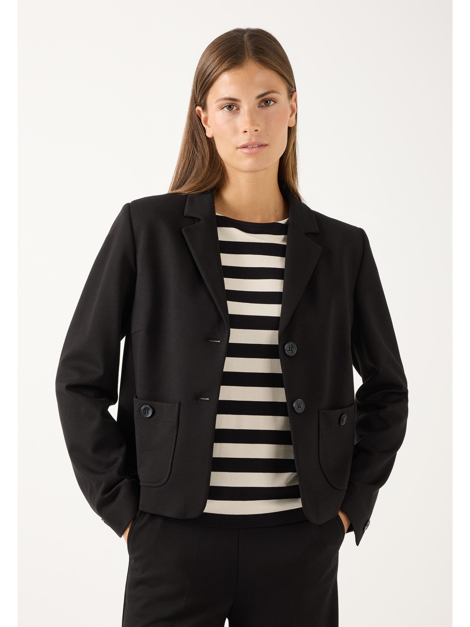 MORE&MORE Jerseyblazer kurzer, kastiger Jerseyblazer