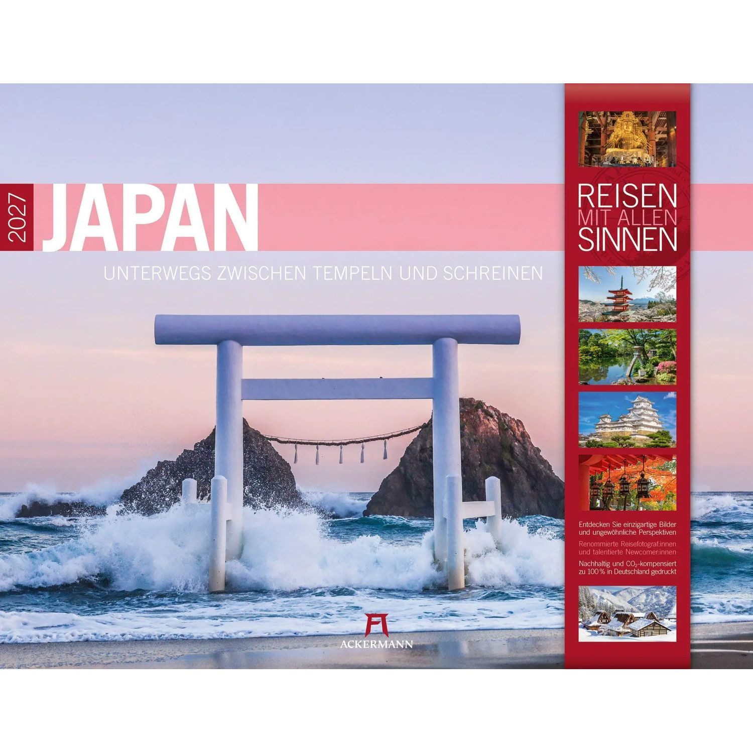 Ackermann Wandkalender Japan Kalender 2027, Unterwegs zwischen Tempeln und Schreinen
