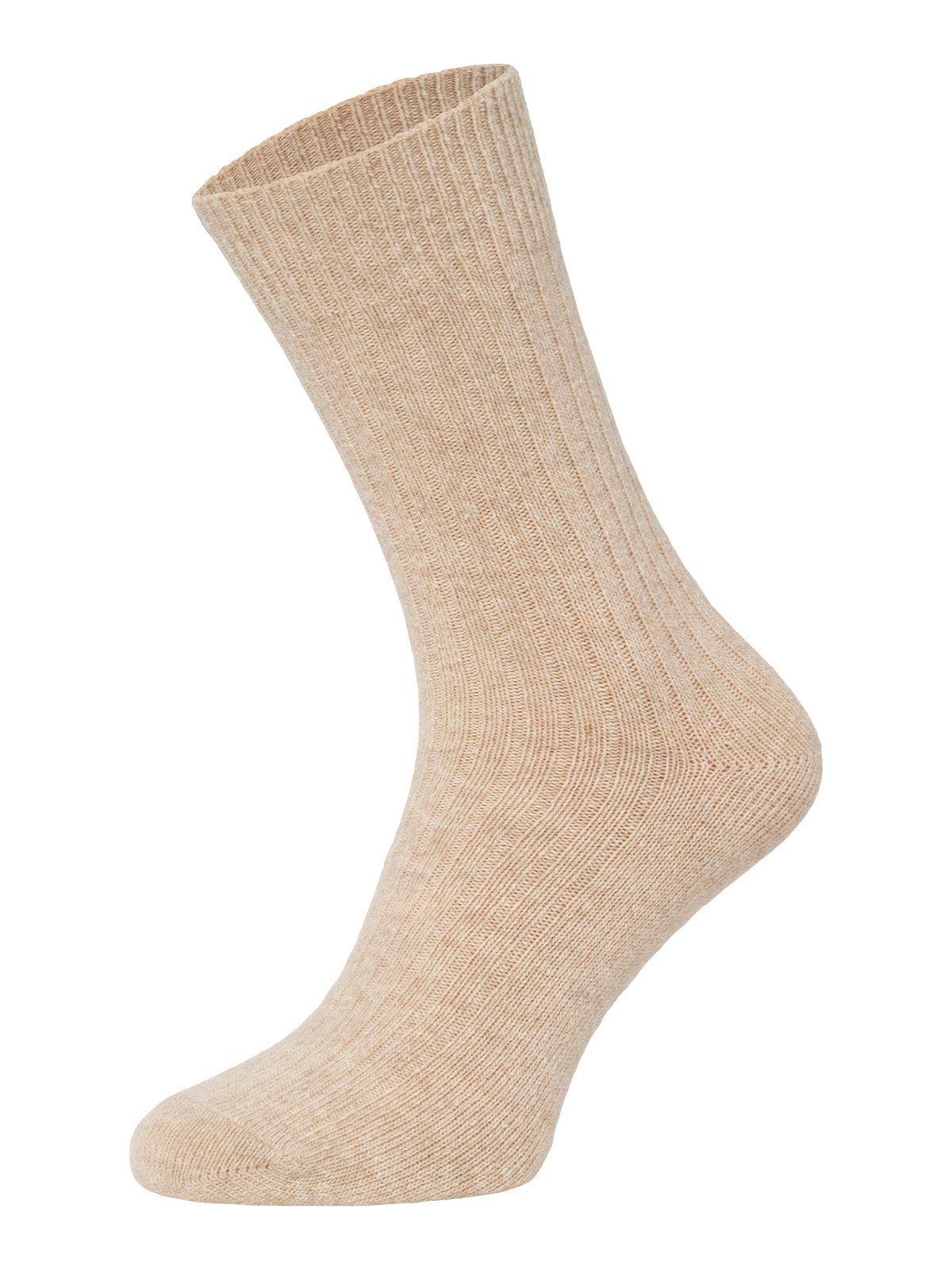 HomeOfSocks Socken Dünne Bunte Wollsocken mit 72% Wollanteil Hochwertige Uni Wollsocken Dünn Bunt Druckarm Beige