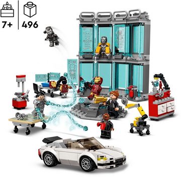 LEGO® Konstruktionsspielsteine Iron Mans Werkstatt (76216), LEGO® Marvel, (496 St), Made in Europe