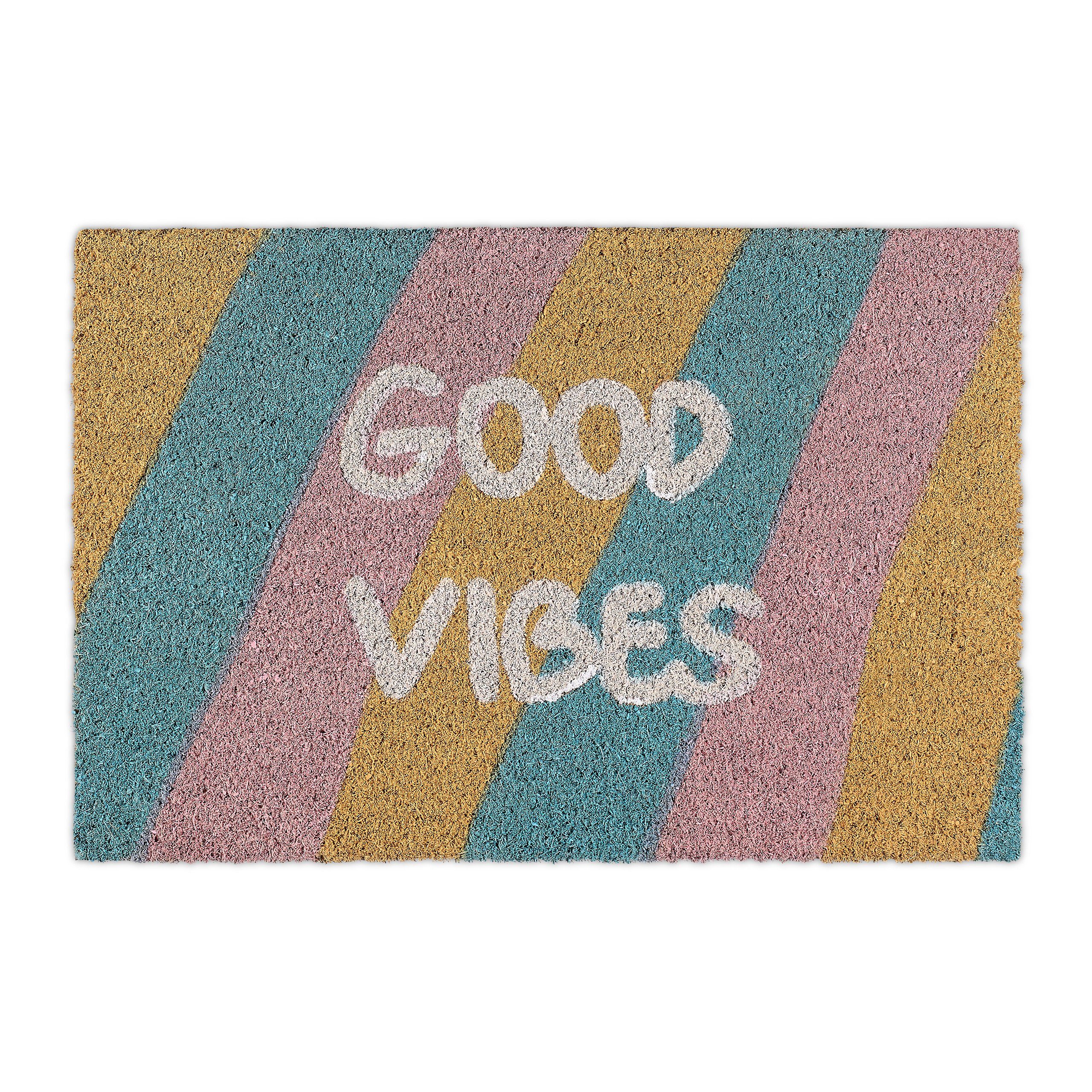 relaxdays Fußmatte Kokos "Good Vibes", Höhe: 15 mm günstig online kaufen