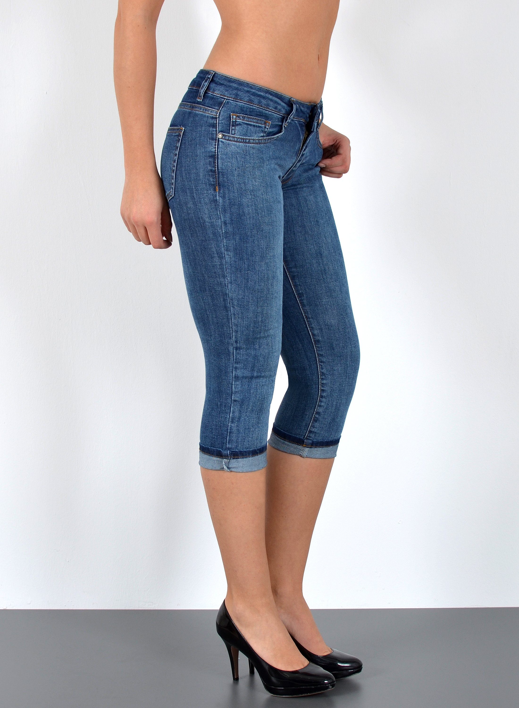 ESRA Caprijeans Damen 3/4 Jeans Hüftjeans günstig online kaufen