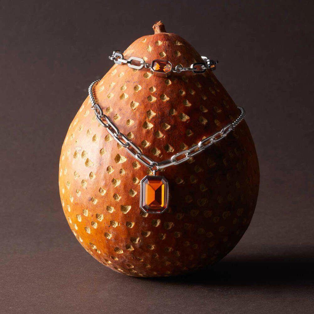 LEONARDO Edelstahlkette Candela braun|be...