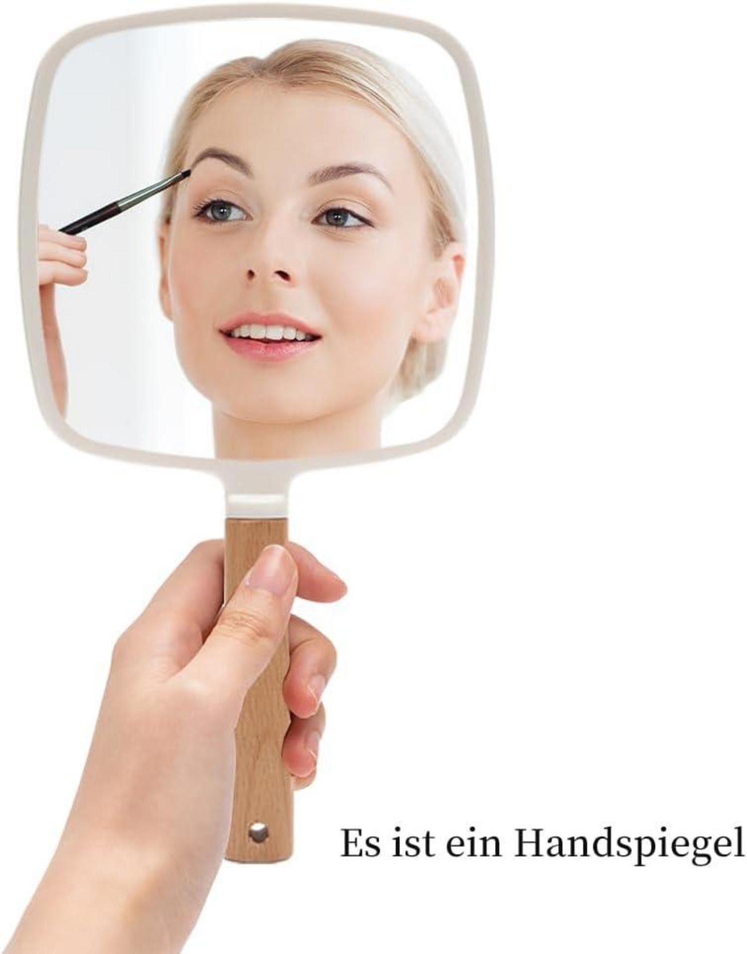 LuxusKollektion Badaccessoire-Set Handspiegel Holzgriff Make-up Rasieren günstig online kaufen