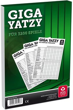 ASS Spiel, Würfelspiel Giga Yatzy - Block für 3200 Spiele + Würfelbecher und 5 Würfeln