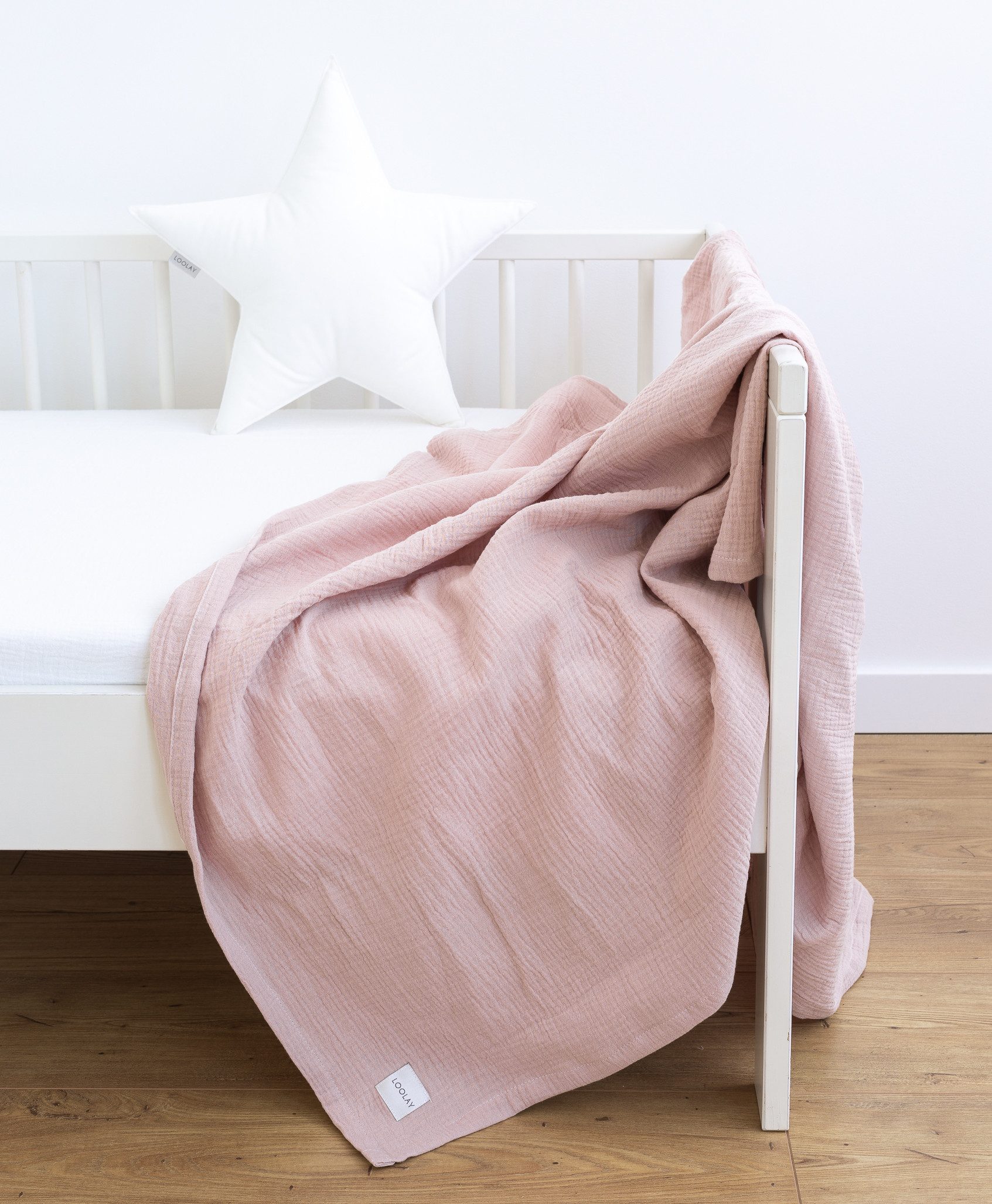 Babydecke Babydecke Musselin Baumwolle Tagesdecke Decke 95x95 120x120 150x200 cm, Loolay, LOOLAY Musselin Tagesdecke, atmungsaktiv, weich & leicht!