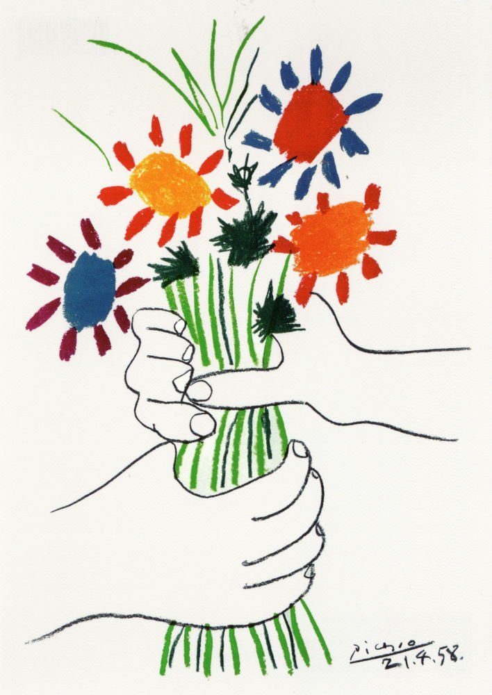 Postkarte Kunstkarte Pablo Picasso "Le Bouquet"