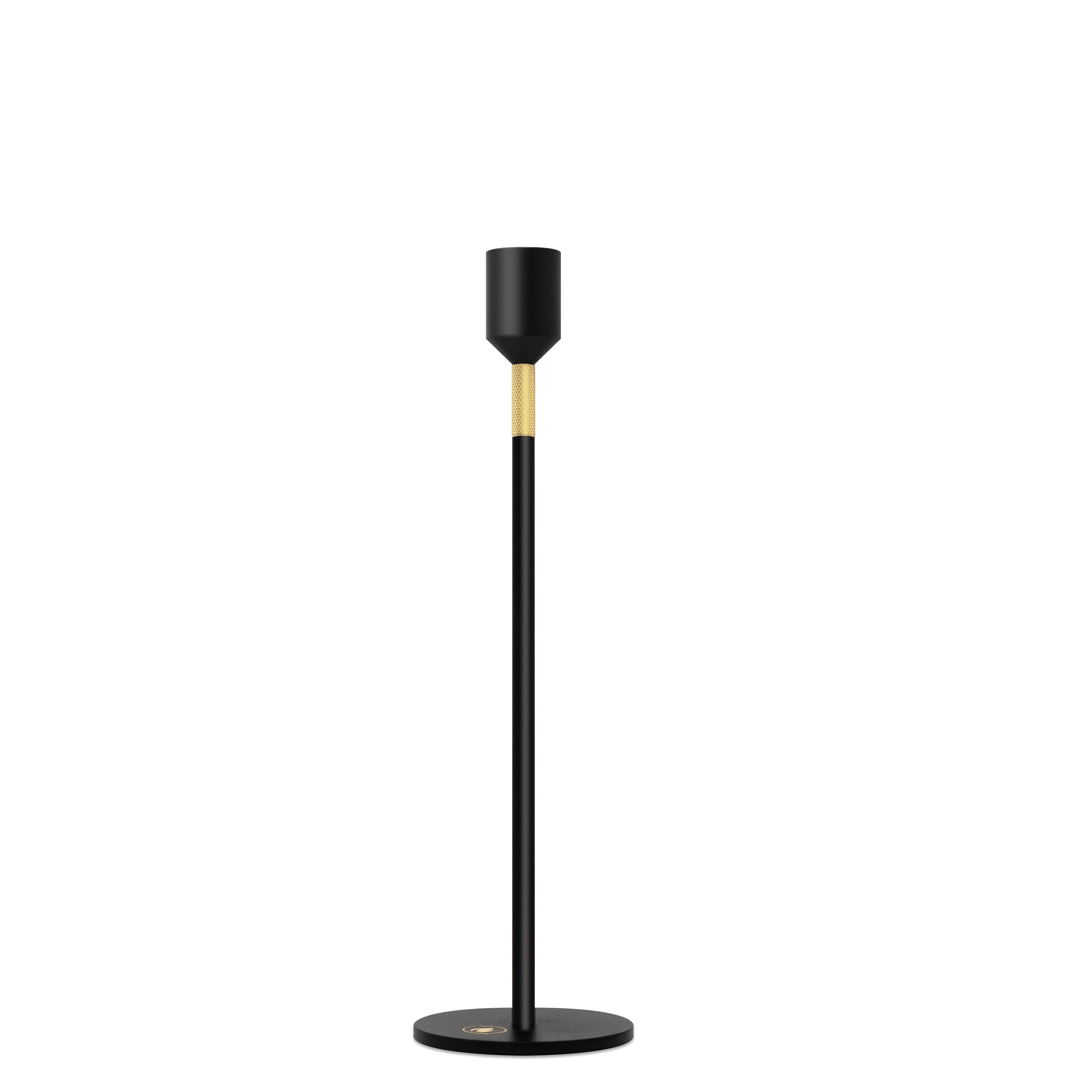 Nordic Flame Kerzenständer Kerzenständer BLACK schwarz gold 27cm