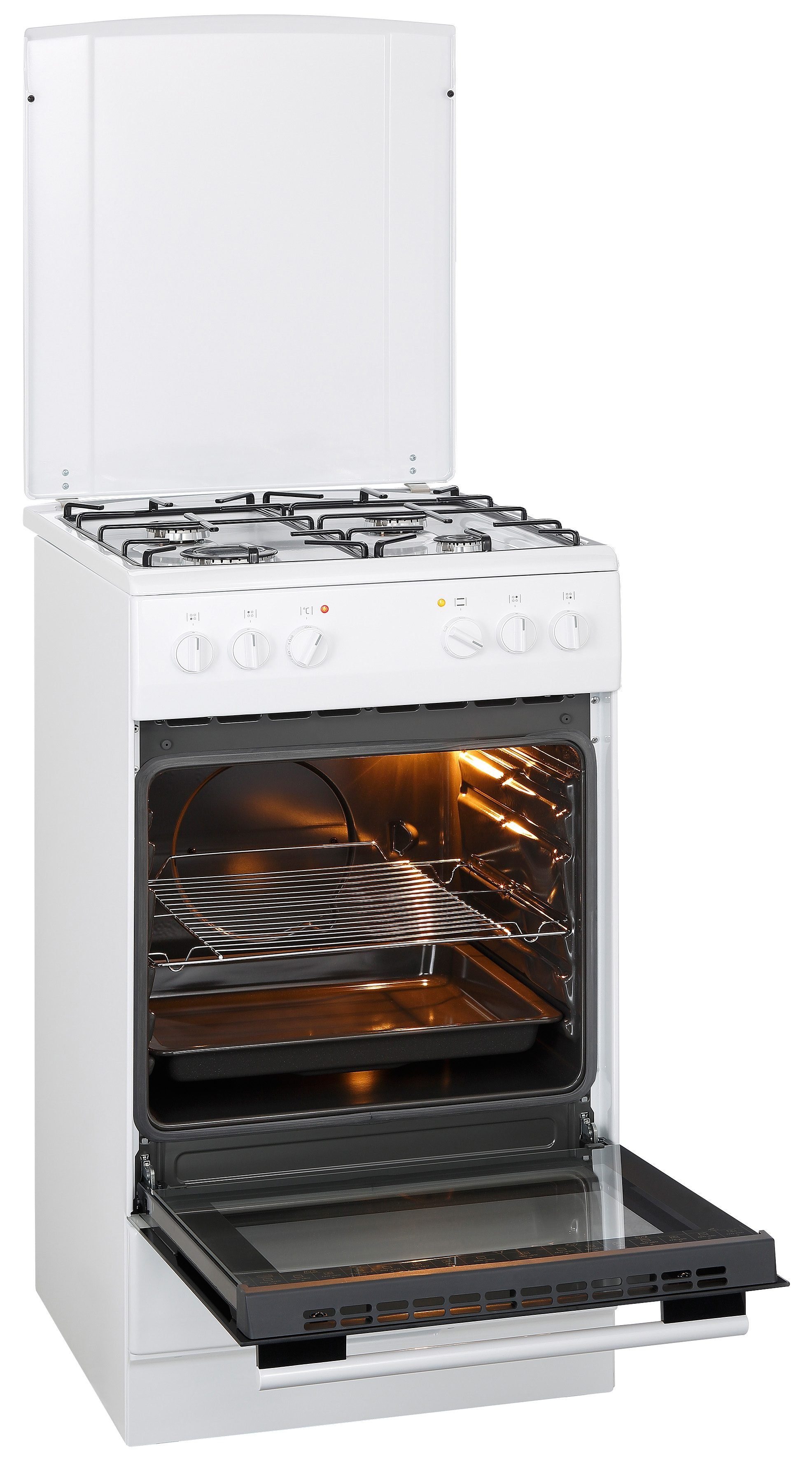 Amica Gas-Standherd SHEG 11557 W, Steam Clean, Zuverlässiger Kochkomfort für den täglichen Küchengebrauch