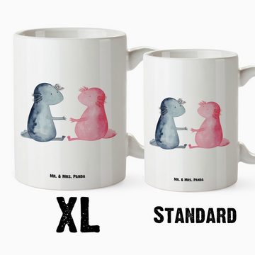 Mr. & Mrs. Panda Tasse Axolotl Liebe, Grosse Kaffeetasse, XL Becher, XL Becher, XL Tasse Keramik, Prächtiger Farbdruck
