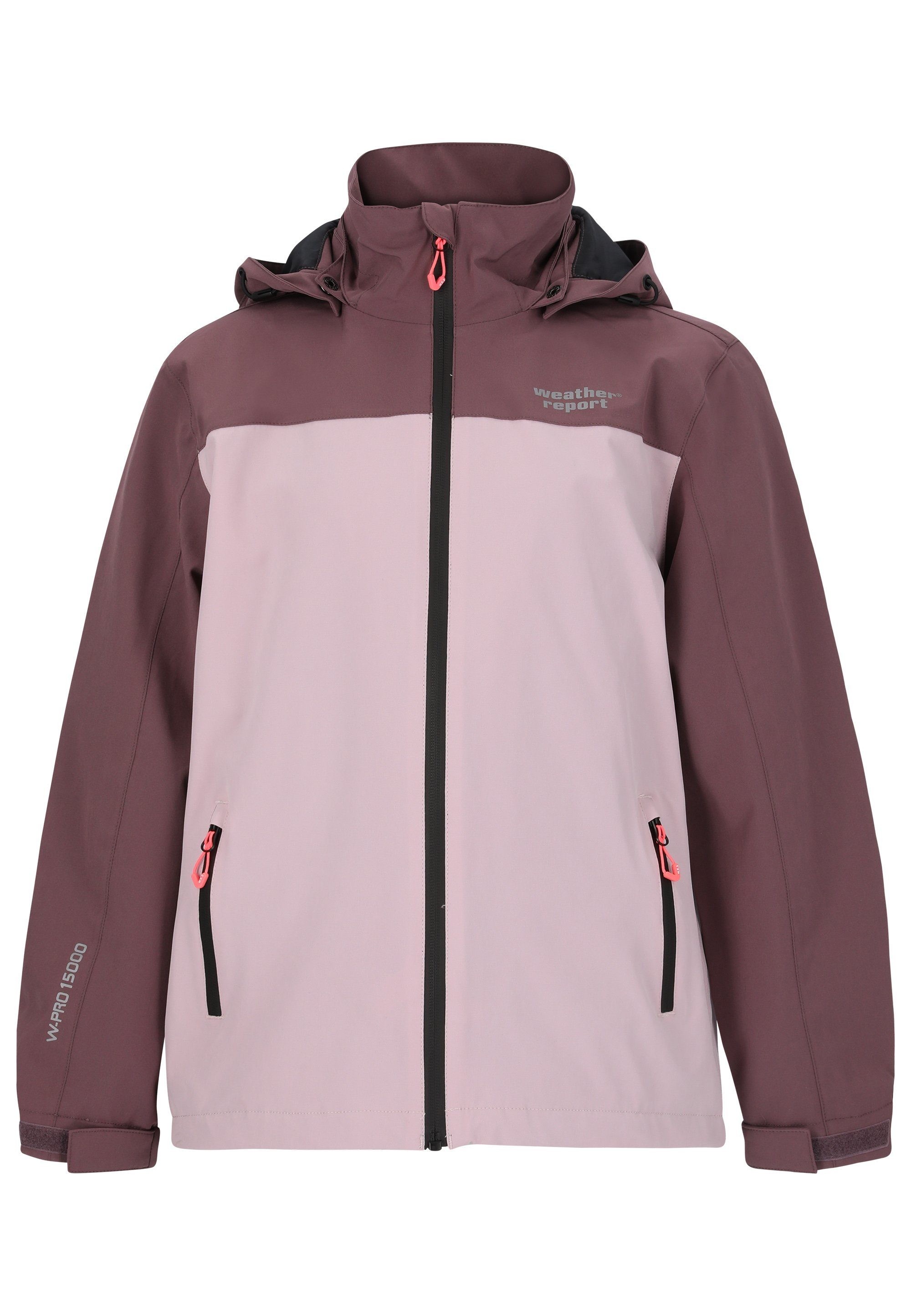 WEATHER REPORT mit Ausstattung Outdoorjacke Borise Jr. lila-pink wasserdichter