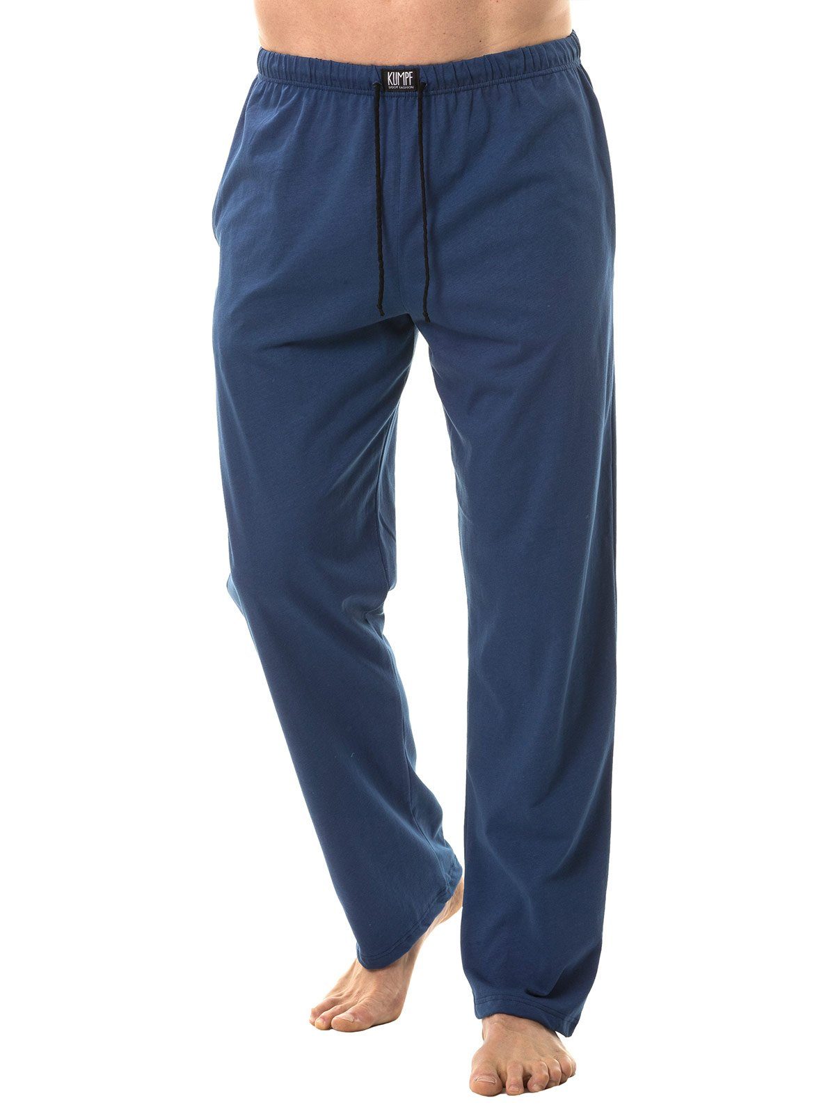 KUMPF Markenqualität (Stück, Cotton Bio Herren 1-tlg) Pyjamahose hohe Loungehose darkblue