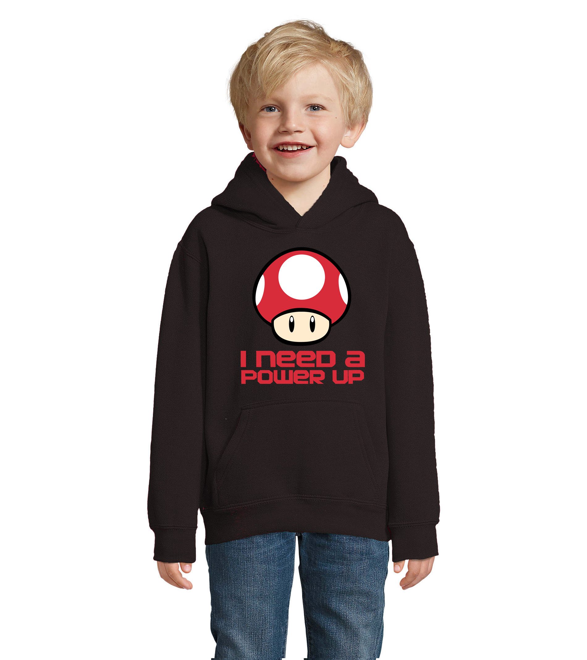 Hoodie PilzPowerUp Kinder Hoodie Retro Game Print