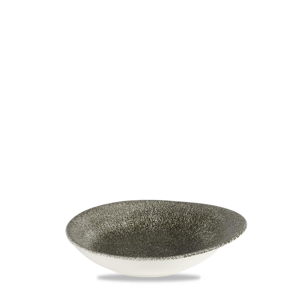 Schale Super Vitrified Studio Prints Raku Quartz Black Teller Rund