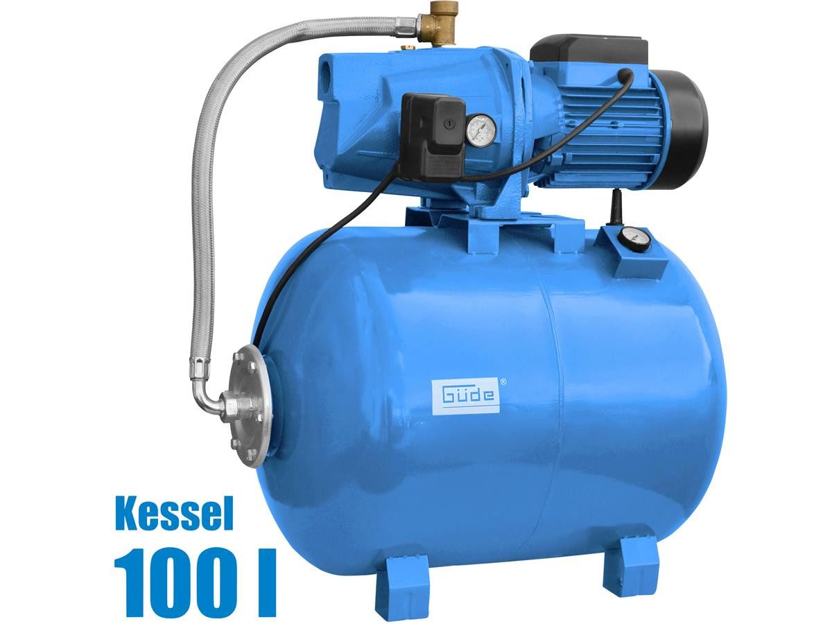 Güde Hauswasserwerk HWW 2100 G, 2100 W, 6000 l/h Fördervolumen, max Ansaughöhe 8 m, Kesselinhalt 100 l