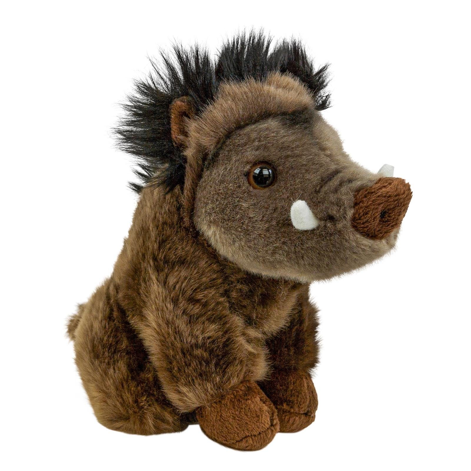 Teddys Rothenburg Kuscheltier Wildschwein braun 18 cm sitzend Plüschschwein Stofftier (Plüschtier, Stoffwildschwein)