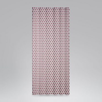 Vorhang SCHÖNER LEBEN. Vorhang mit Smok-Schlaufenband Sterne weiß rot 245cm, SCHÖNER LEBEN., blickdicht, Baumwolle, handmade, made in Germany, vorgewaschen