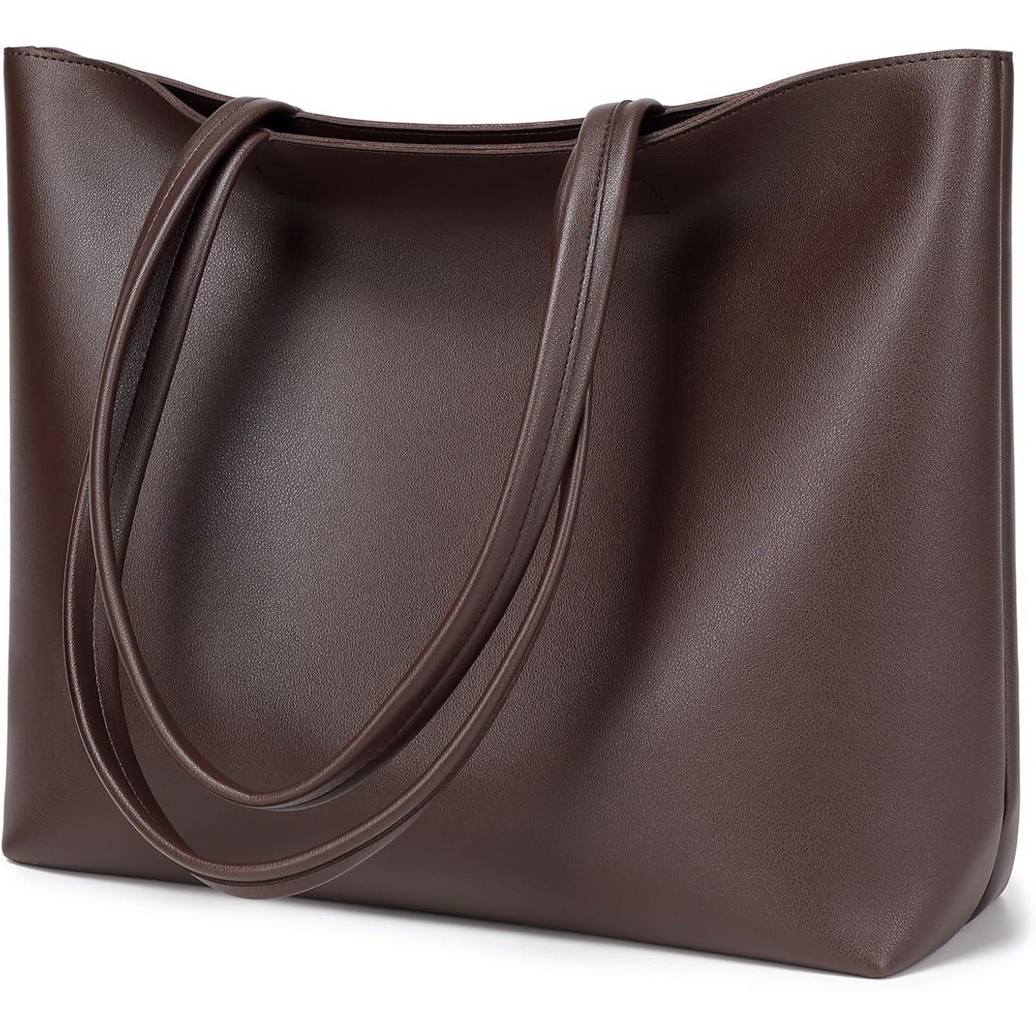 Henkeltasche Handtaschen Damen PU Leder Tote Shopper Reissverschluss Coffee