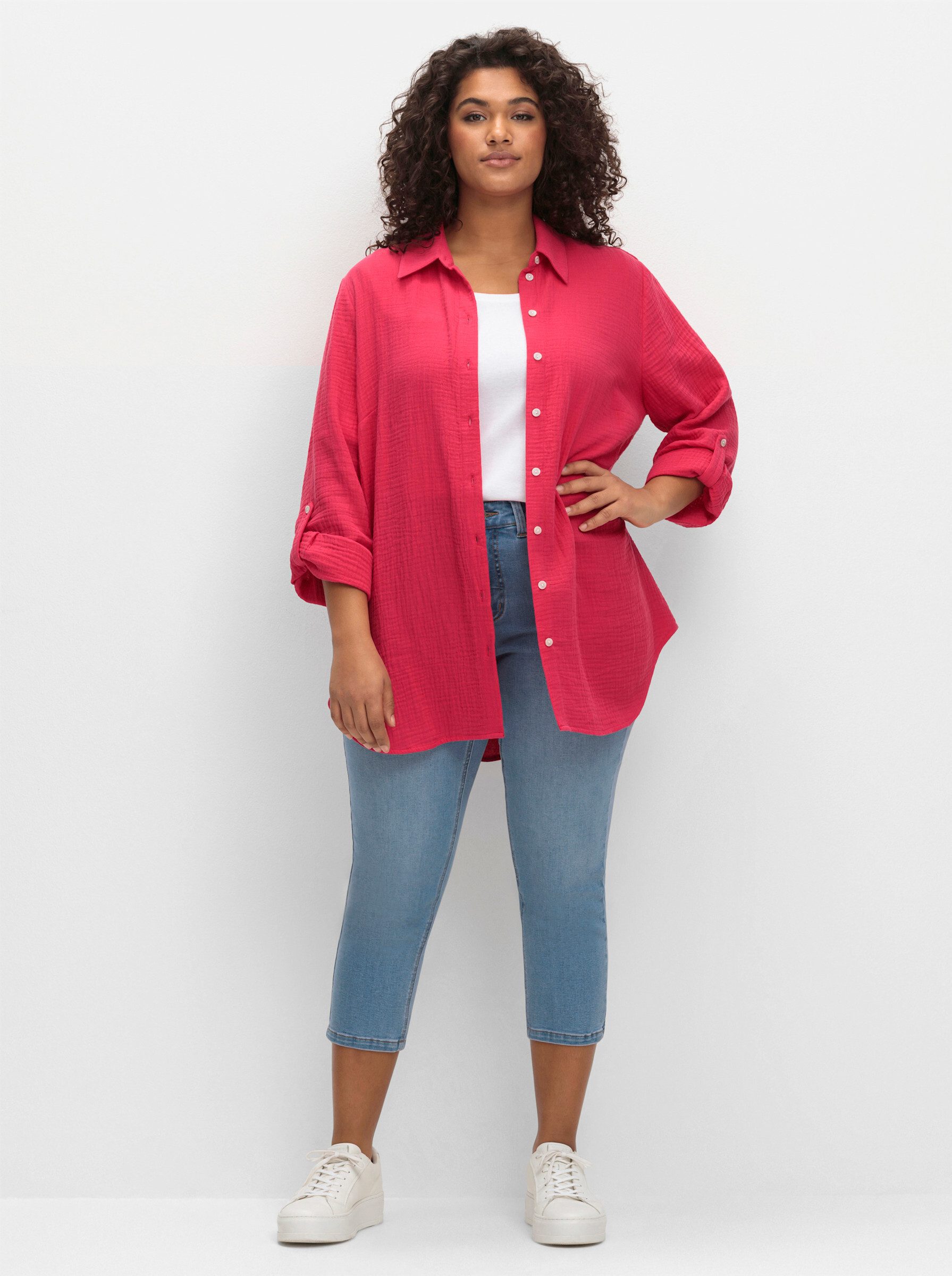 Sheego Klassische Bluse Baumwollbluse günstig online kaufen