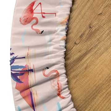 Abakuhaus Tischdecke Rundum-elastische Stofftischdecke, Exotische Flamingo Vögel auf Pastell-Kunst