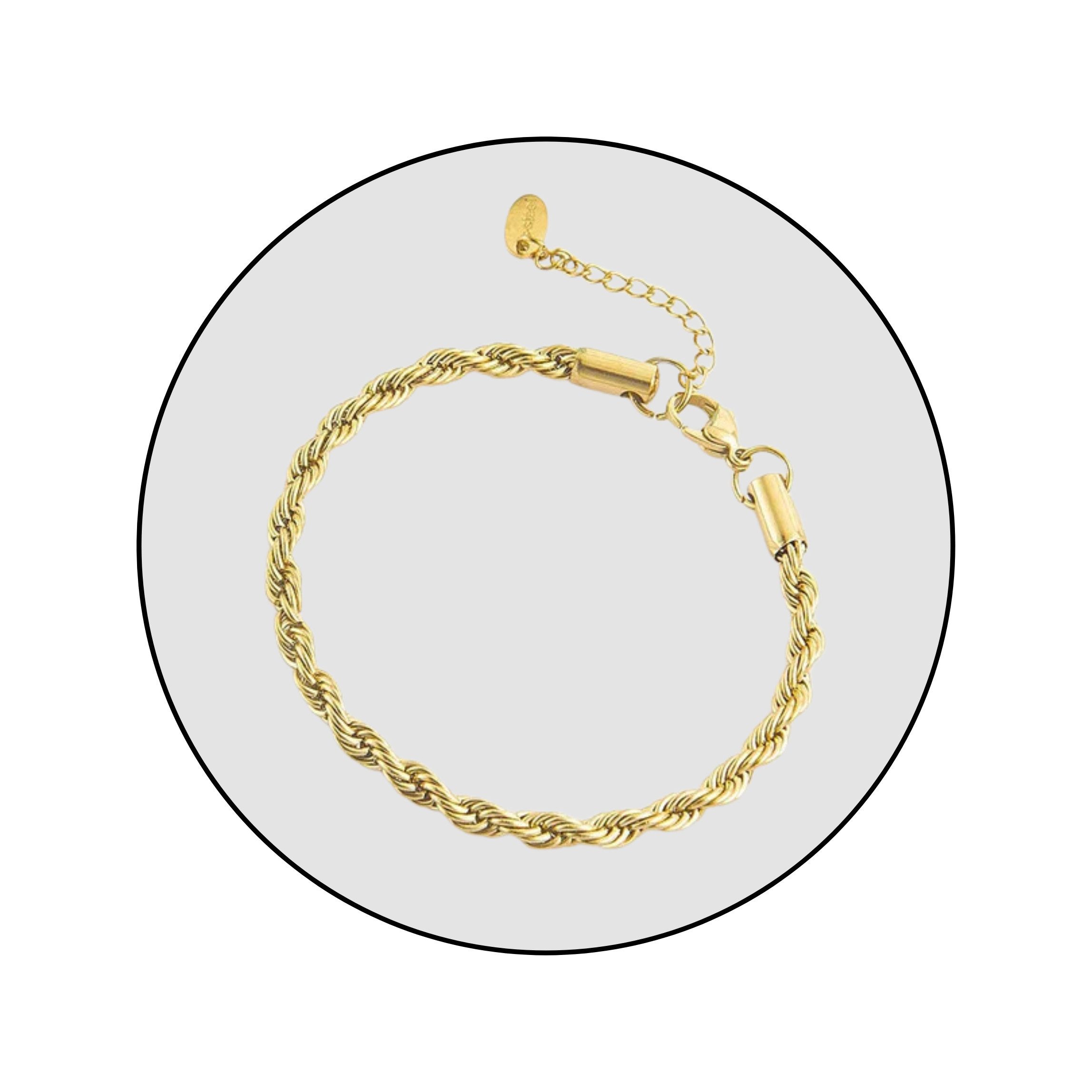 Edelstahlarmband Edelstahl Gold Twist Schmuck Armkette
