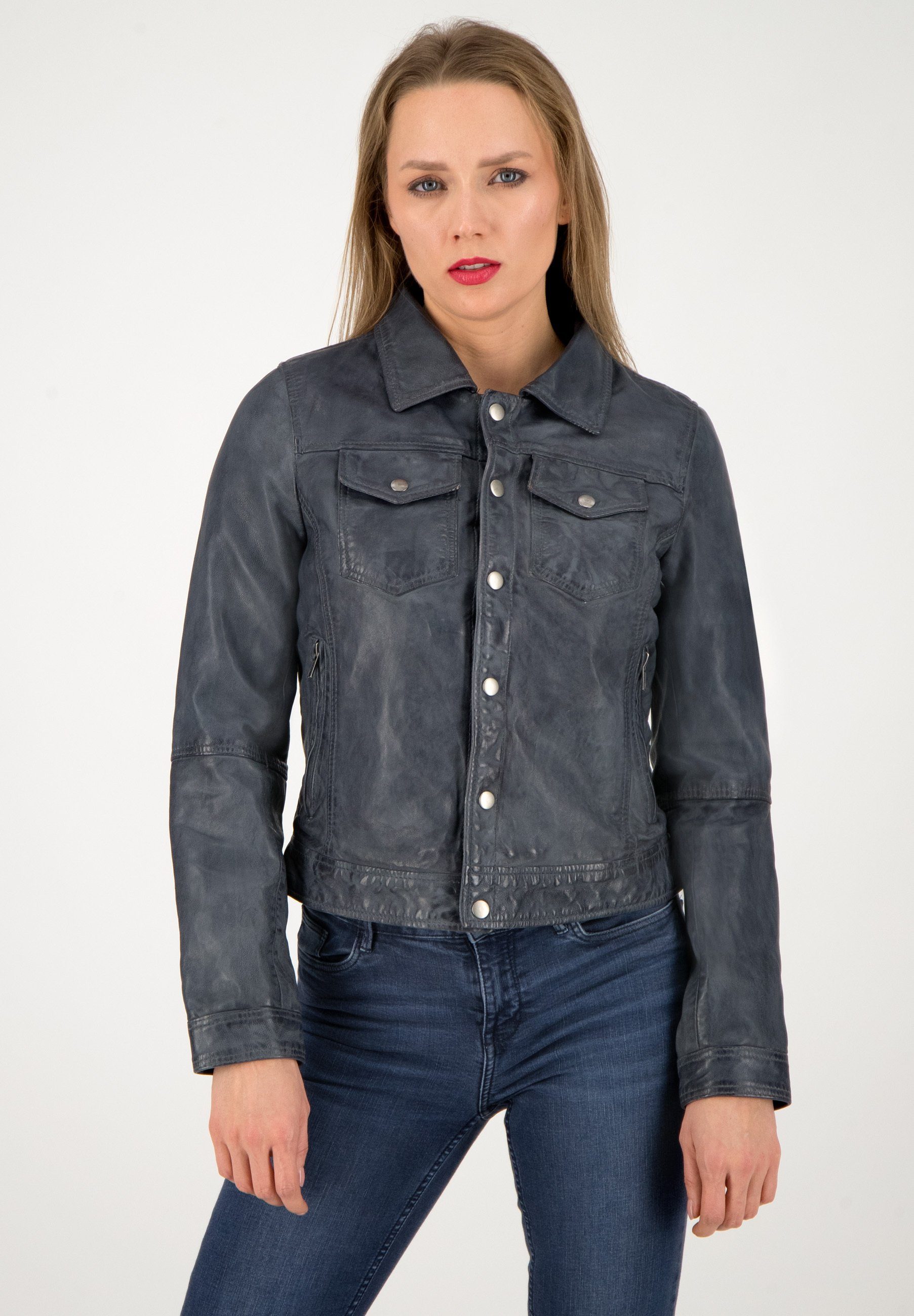 Veste Moto En Cuir D'agneau Pour Femme - Modèle 58 Avec Protections CE Amovibles - Style Biker Et Polyvalent
