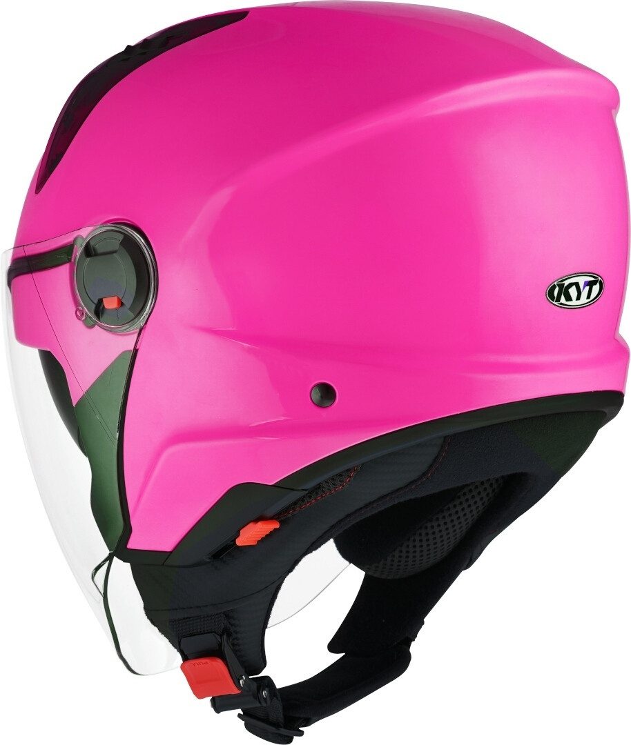 KYT Motorradhelm D-City Plain Jethelm, integriertes Sonnenvisier