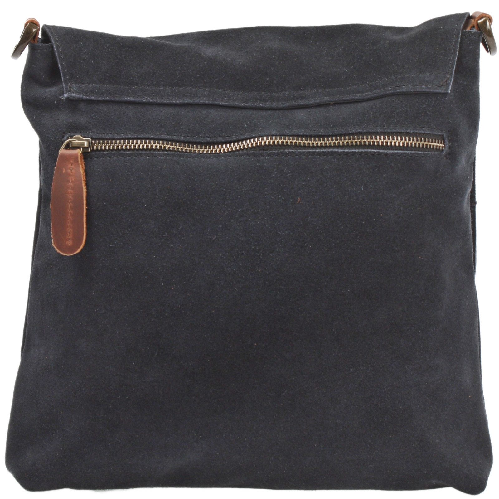 LECONI Umhängetasche Handtasche Ledertasche Damen Schultertasche Echt Wild-Leder LE3027, Überschlag & Reißverschluss – viele Fächer & Farben – 29 × 29 × 6 cm – Bild 4 von 5