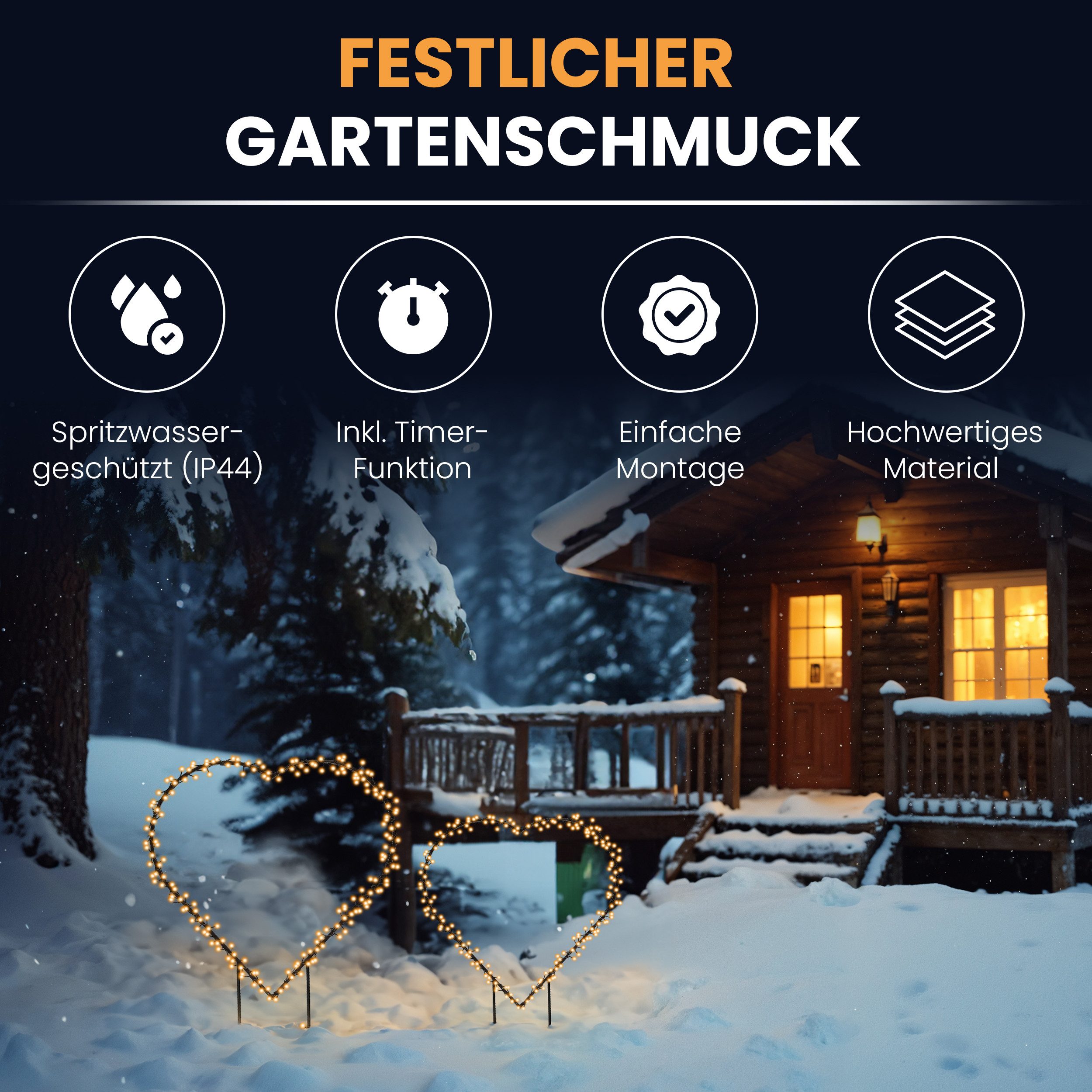 Gartenpirat LED Dekoobjekt Weihnachtsfigur Herz Weihnachtsbeleuchtung günstig online kaufen
