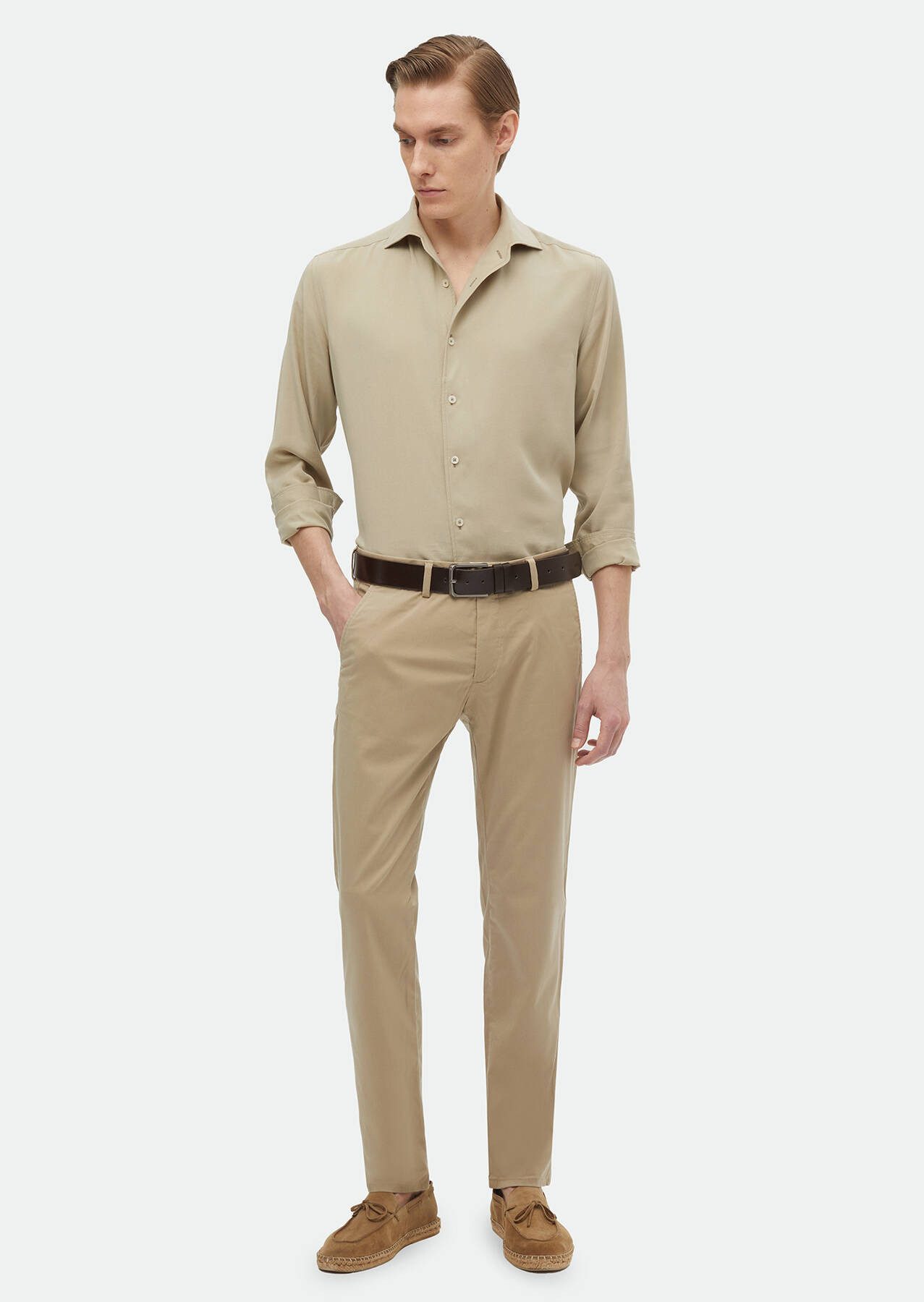 RAMSEY Chinohose Gewebte Freizeithose mit normaler Passform