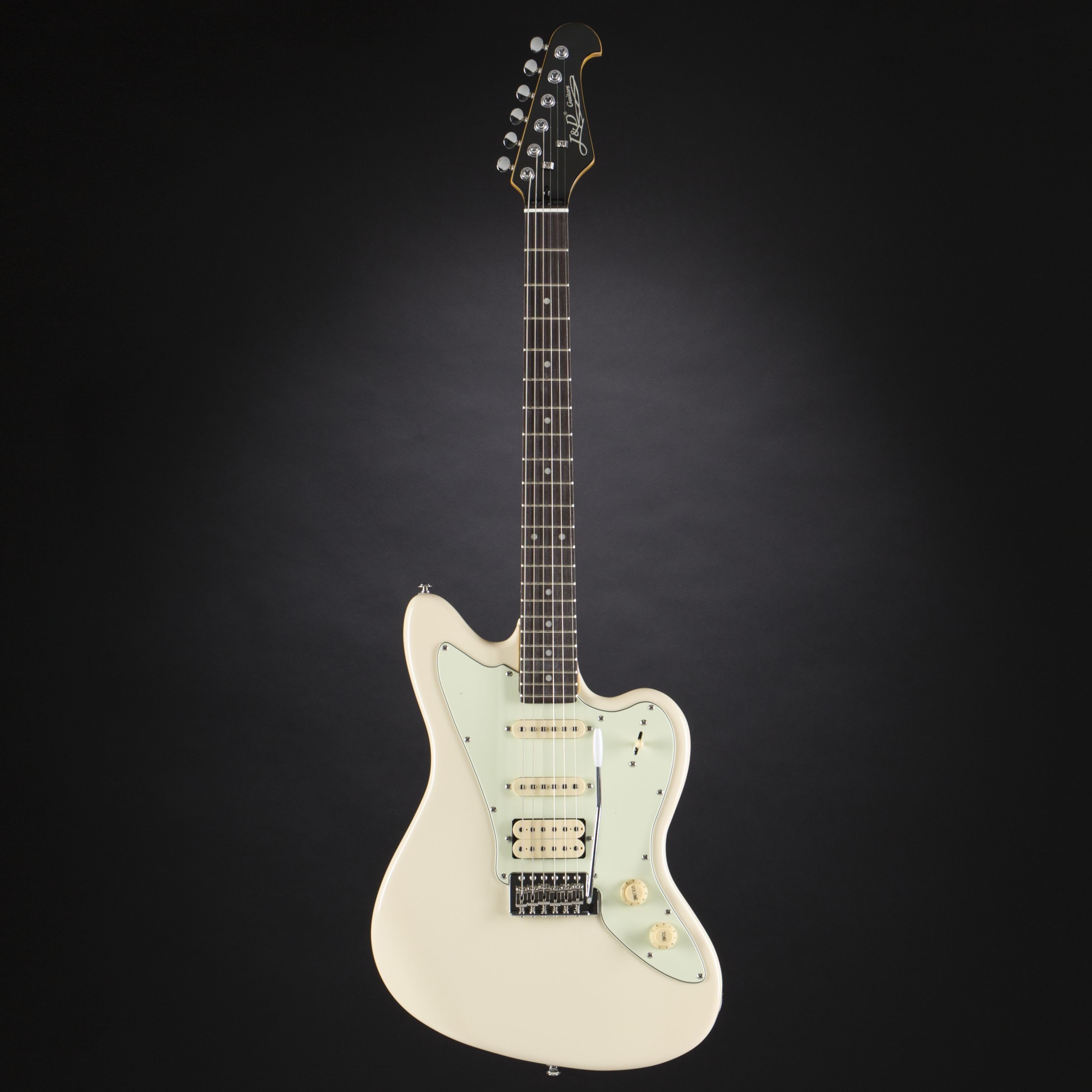 J & D E-Gitarre, JD JM20 RW IV E-Gitarre Ivory 22 Bünde Gingko-Korpus Ahorn-Hals Composite-Griffbrett Vintage Tremolo Hochglanz-Finish Ideal für Surf Blues Rock Jazz Country Musik, E-Gitarren, Andere Modelle, J&D JM20 RW IV E-Gitarre, Ivory, Vintage Tremolo, Gingko-Korpus