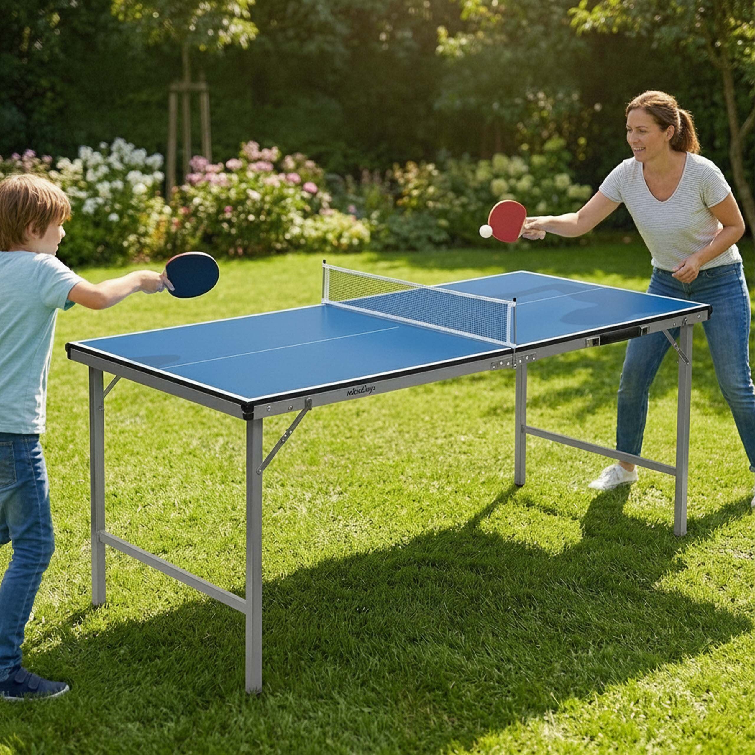 relaxdays Tischtennisplatte Klappbare Tischtennisplatte