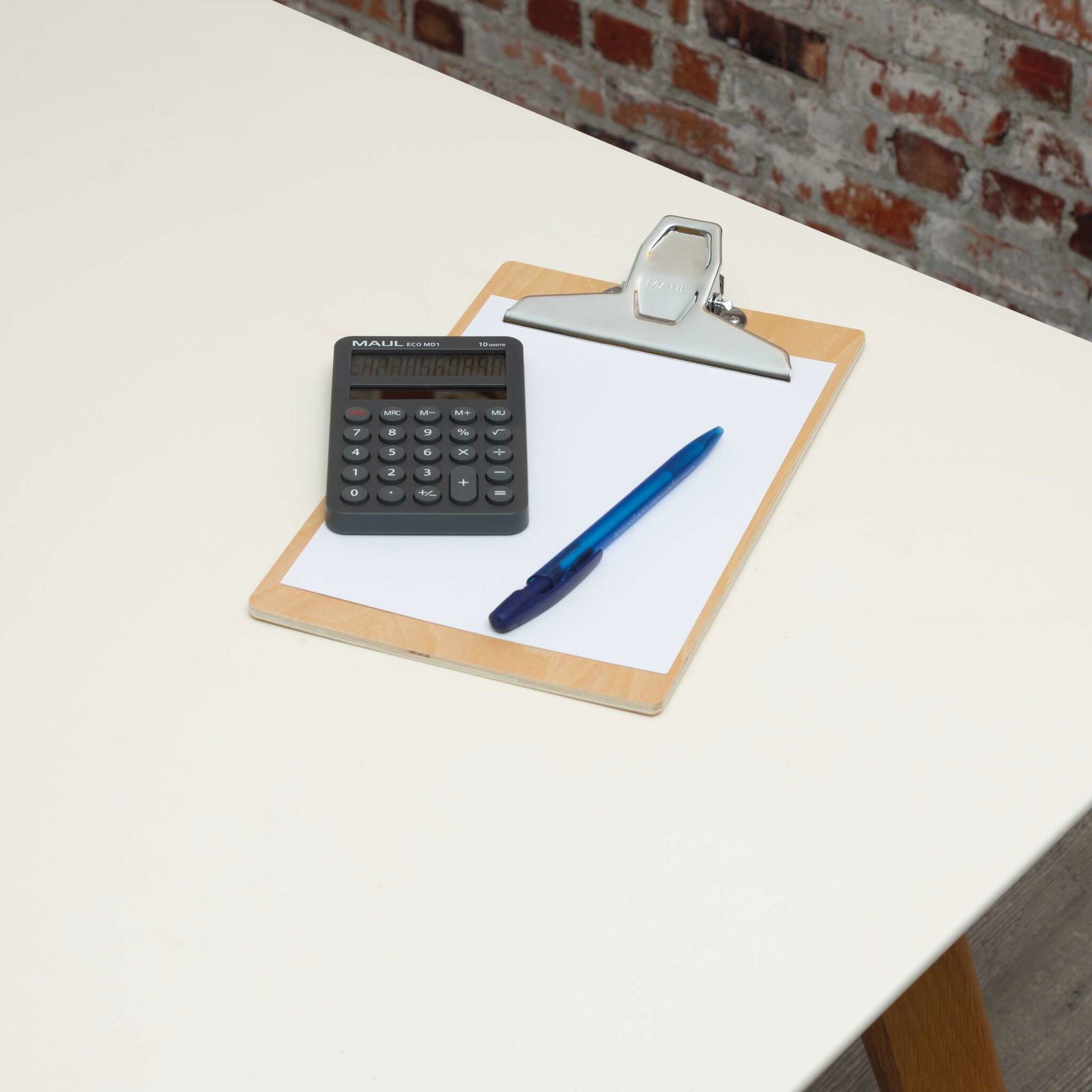 MAUL Konferenzmappe A5 Klemmbrett MAULtilia, Holz, Klemmer kurze Seite