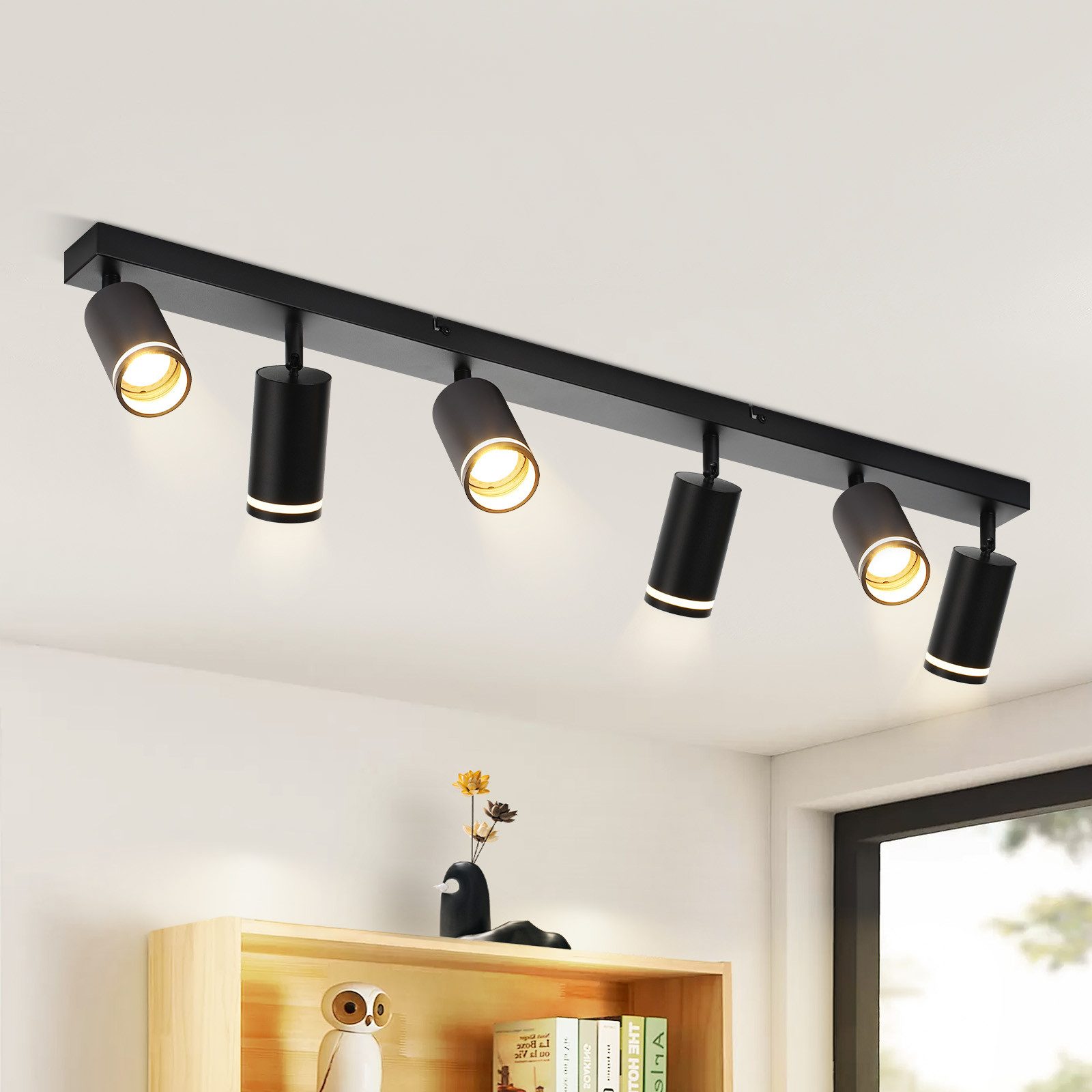 ZMH Deckenstrahler 6 Flammig Schwarz/Weiß GU10 Deckenlampe Modern Schwenkba günstig online kaufen