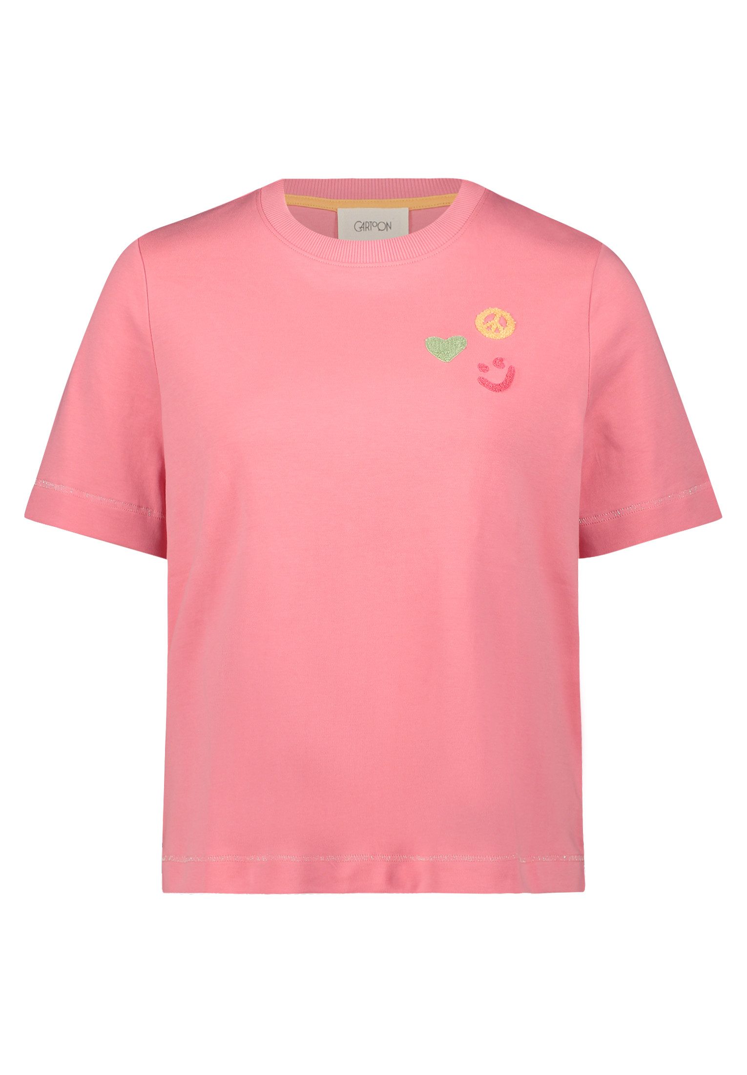 Cartoon T-Shirt Shirt Kurz 1/2 Arm Patch Pink/Orange