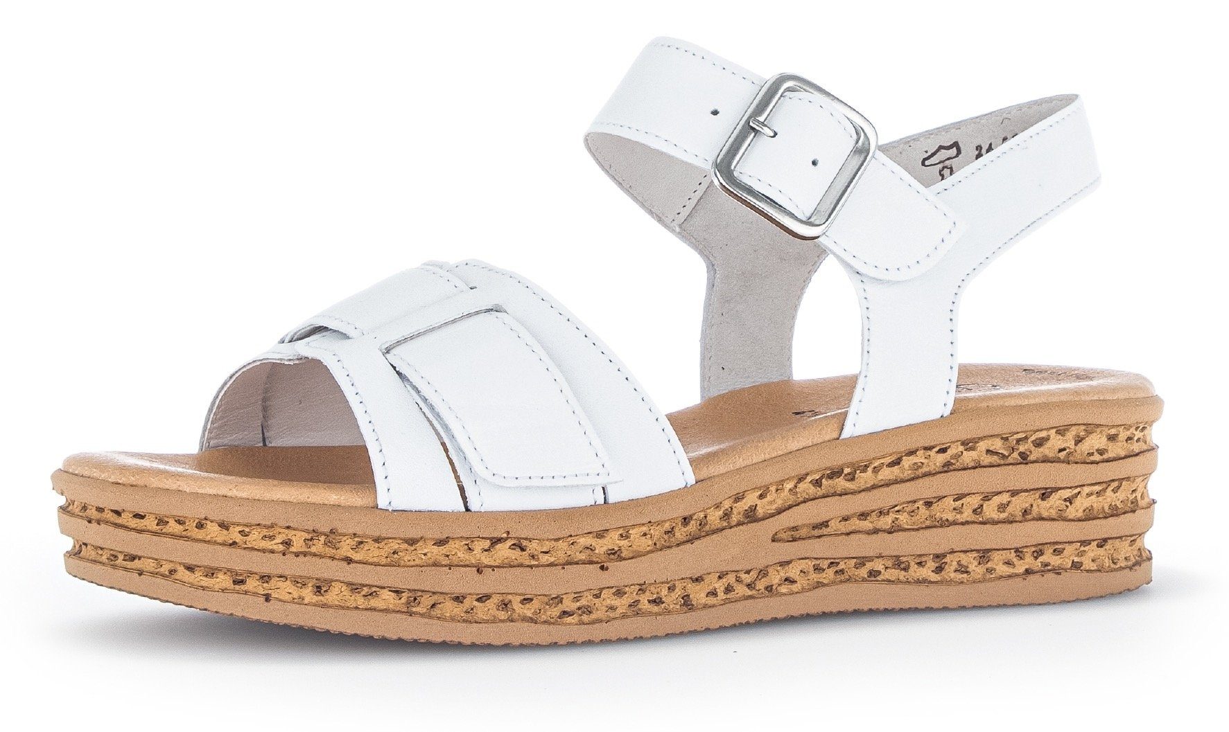 Gabor Keilsandalette mit modischen Durchzügen weiß | Sandaletten
