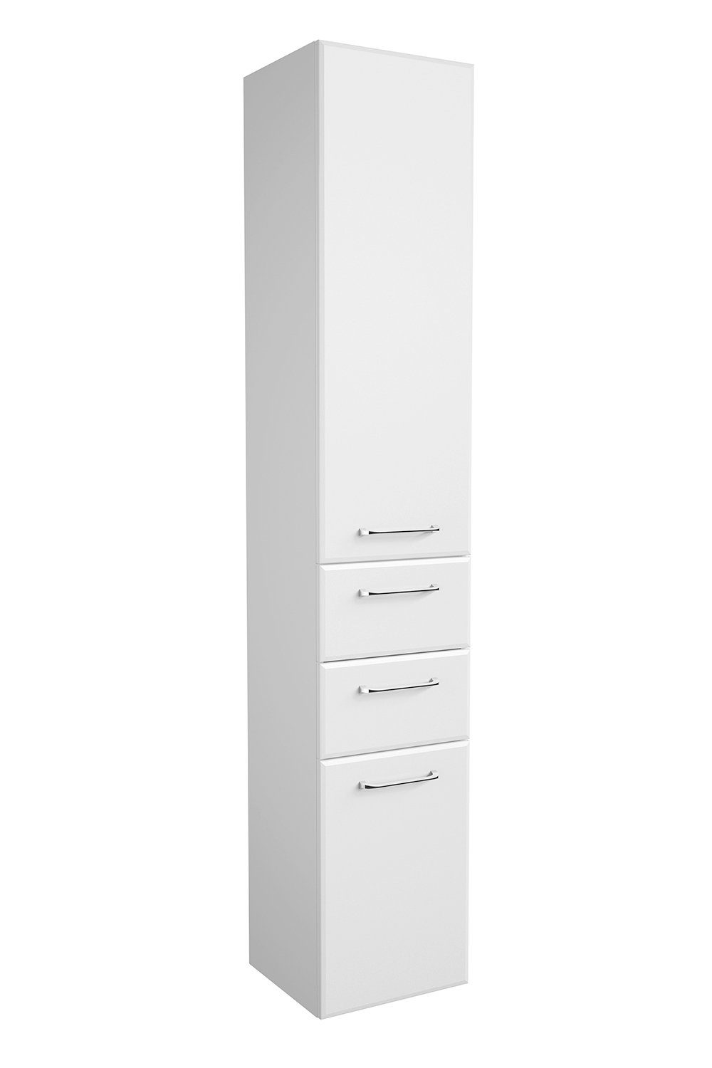 PELIPAL Hochschrank FILO, B 35 cm x H 186 cm, Weiß Hochglanz, 2 Türen, 2 Schubladen
