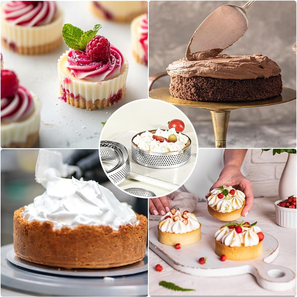 FELIXLEO Speisering 12er Mousse Ring 8cm Edelstahl Dessertring Tartelette Form, (1 tlg)