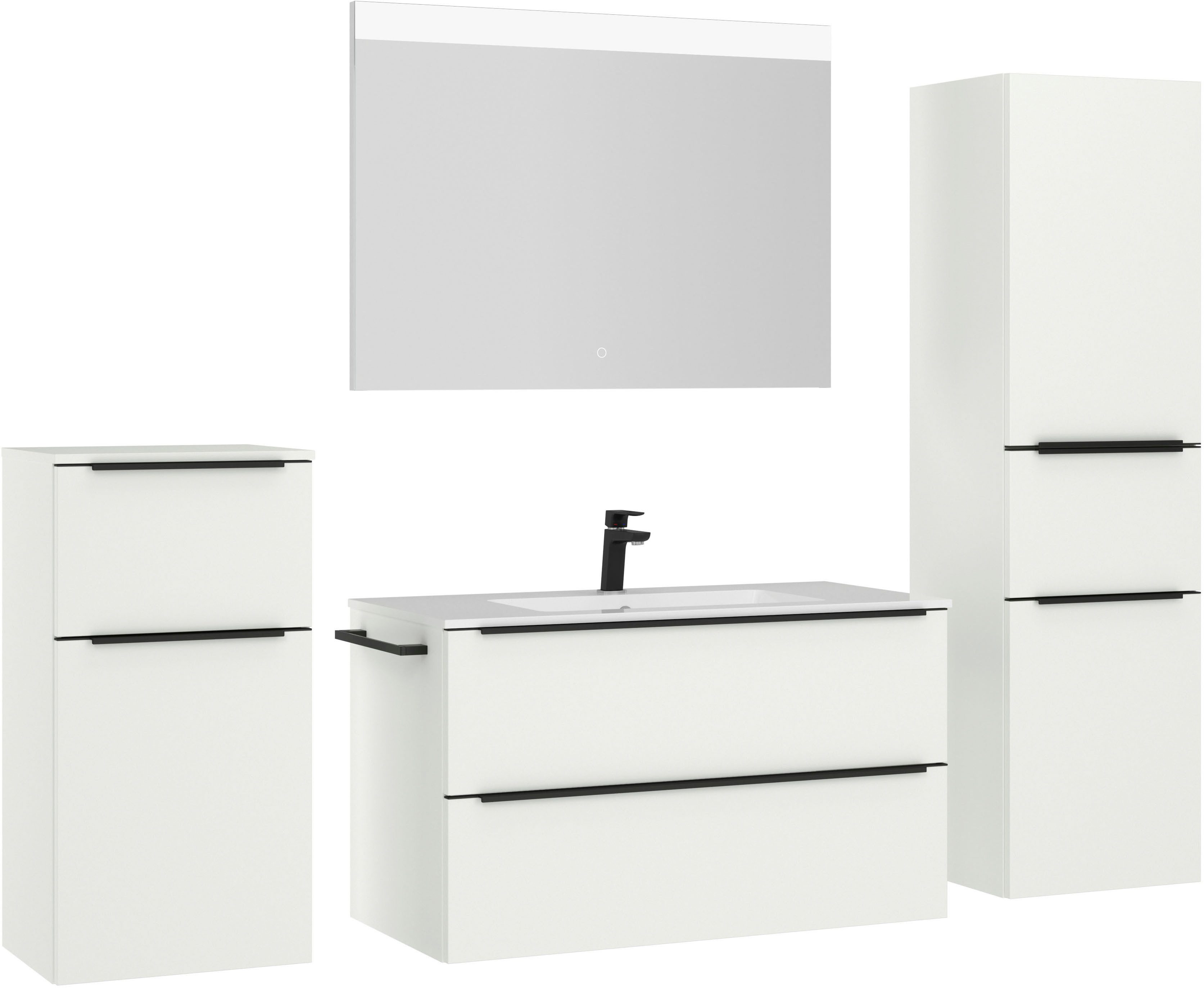 nobilia® Badmöbel-Set Levere, (4-St., vormontiert, mit günstig online kaufen
