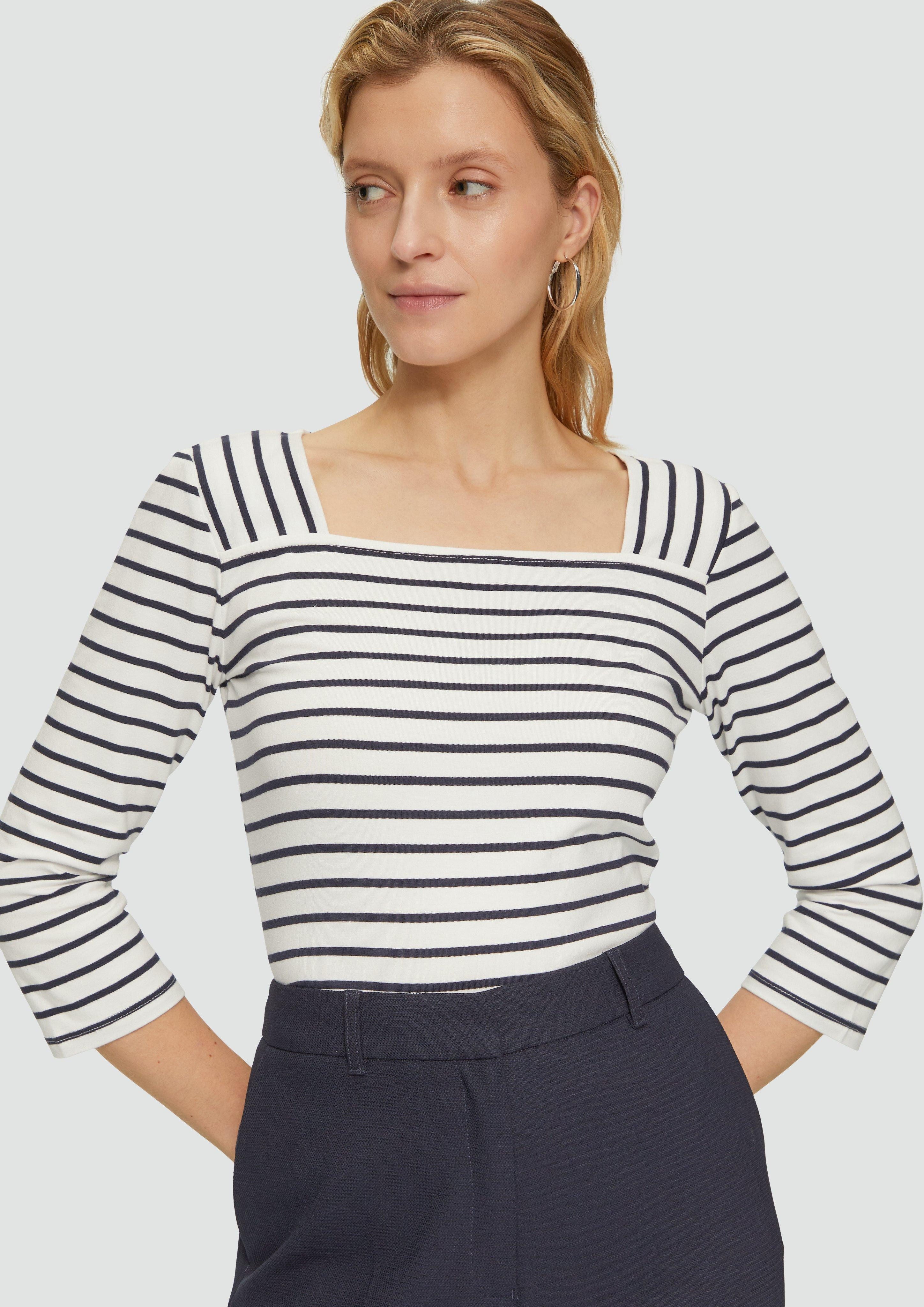 s.Oliver BLACK LABEL 3/4-Arm-Shirt Streifenshirt mit günstig online kaufen