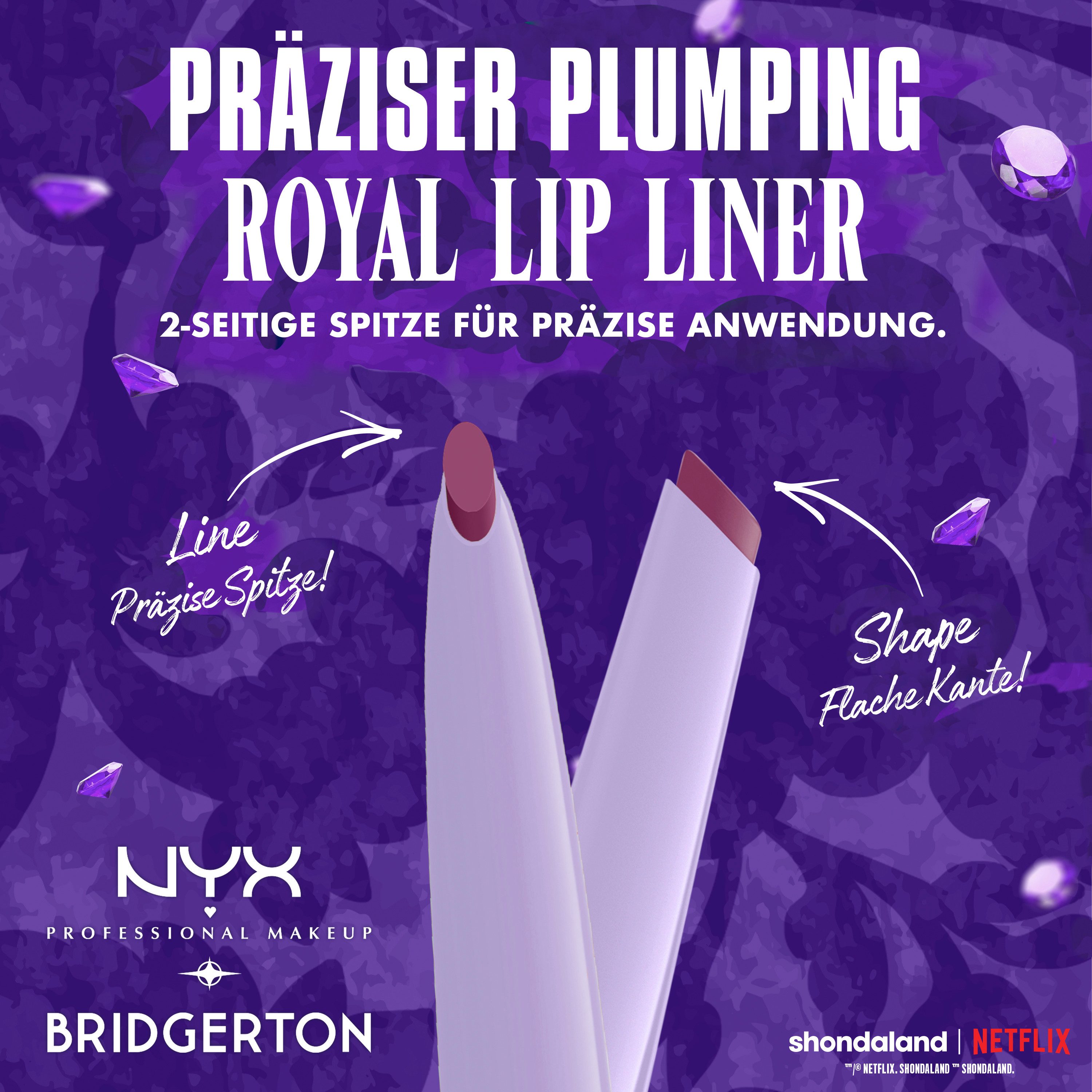 NYX PROFESSIONAL MAKEUP Schmink-Set BRIDGERTON ROYAL TREASURES LIP KIT, 2-tlg., Royal Butter Gloss und Royal Lip Liner – Bild 5 von 5