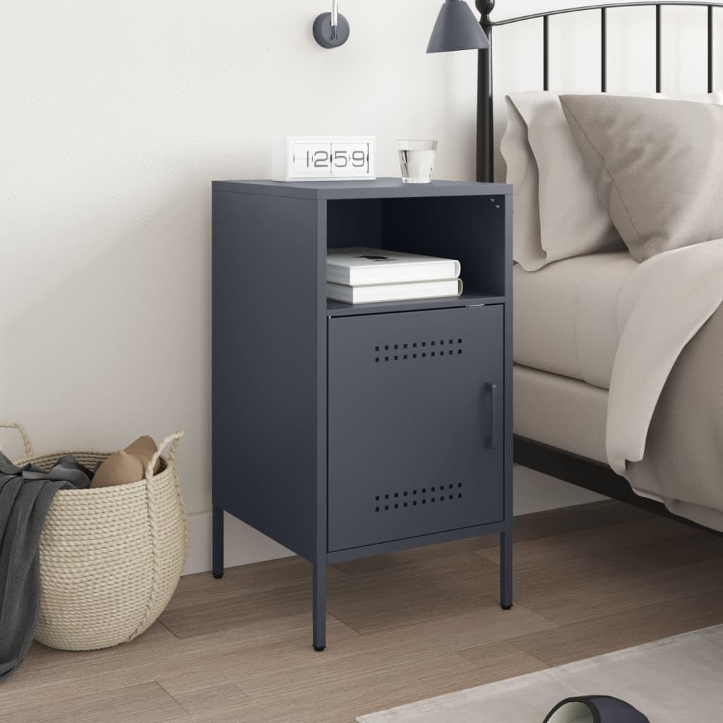 vidaXL Nachttisch Nachttisch Anthrazit 36x39x68 cm günstig online kaufen